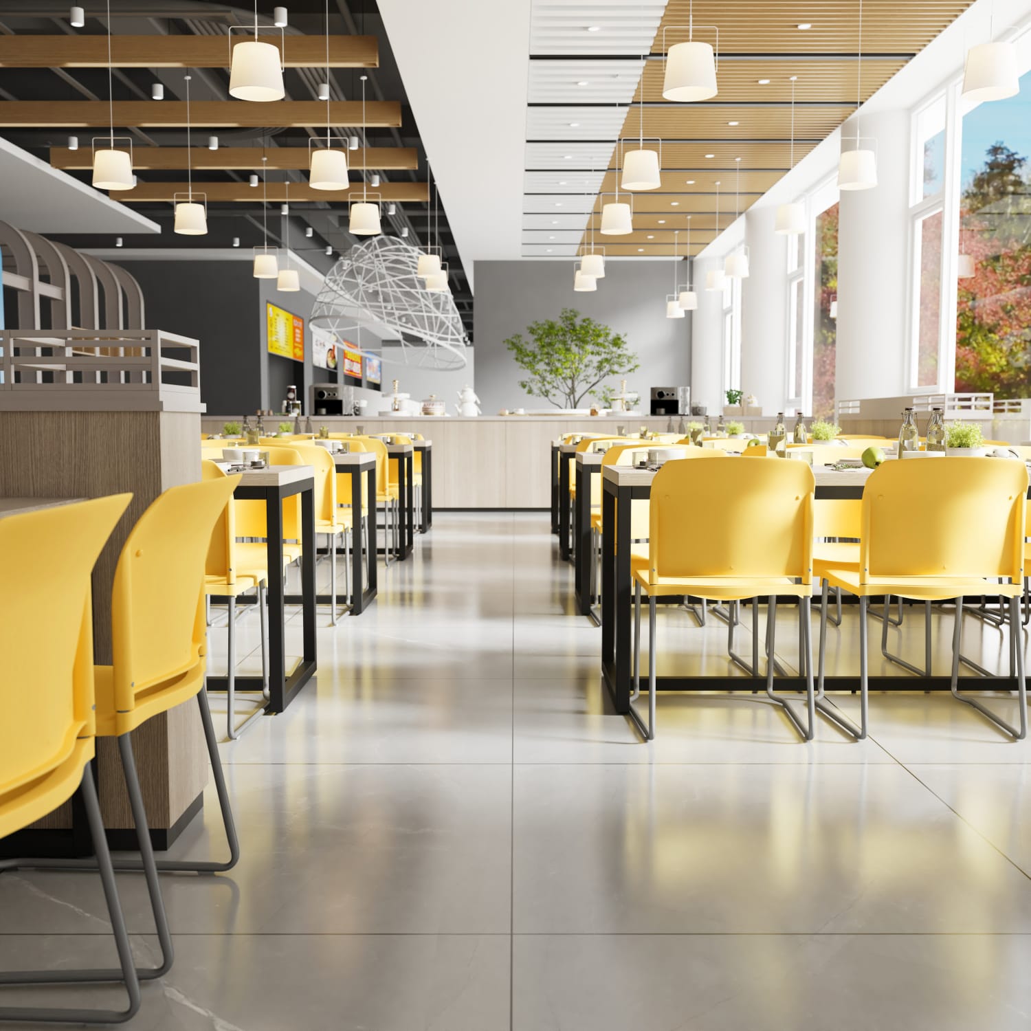 Flash Furniture HERCULES Series Full-Back Contoured Stacking Chair With Sled Base, Yellow - Image 3