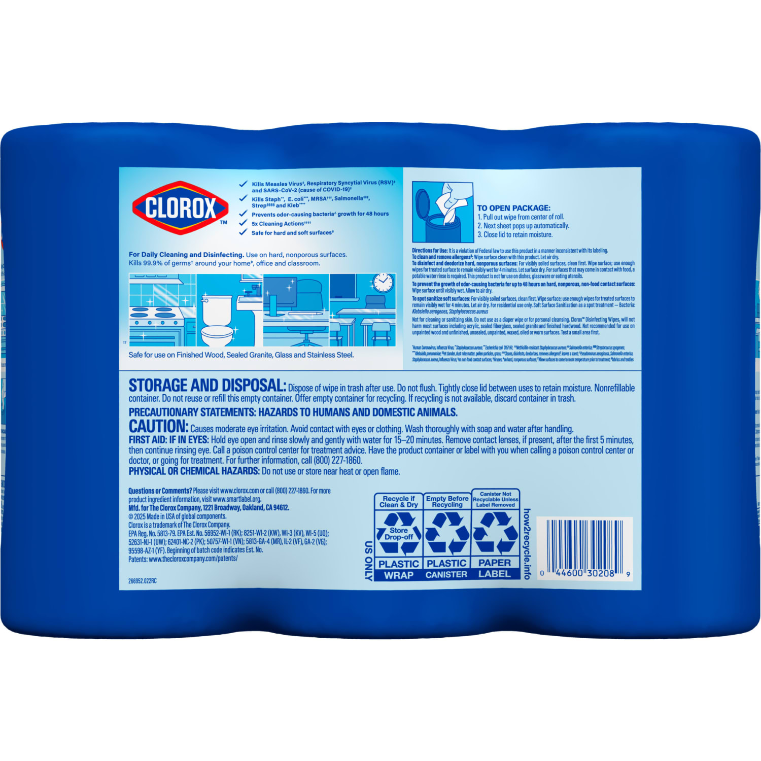 Clorox Disinfecting Bleach Free Cleaning Wipes Value Pack, 75 Count Each, Pack of 3 - Image 5
