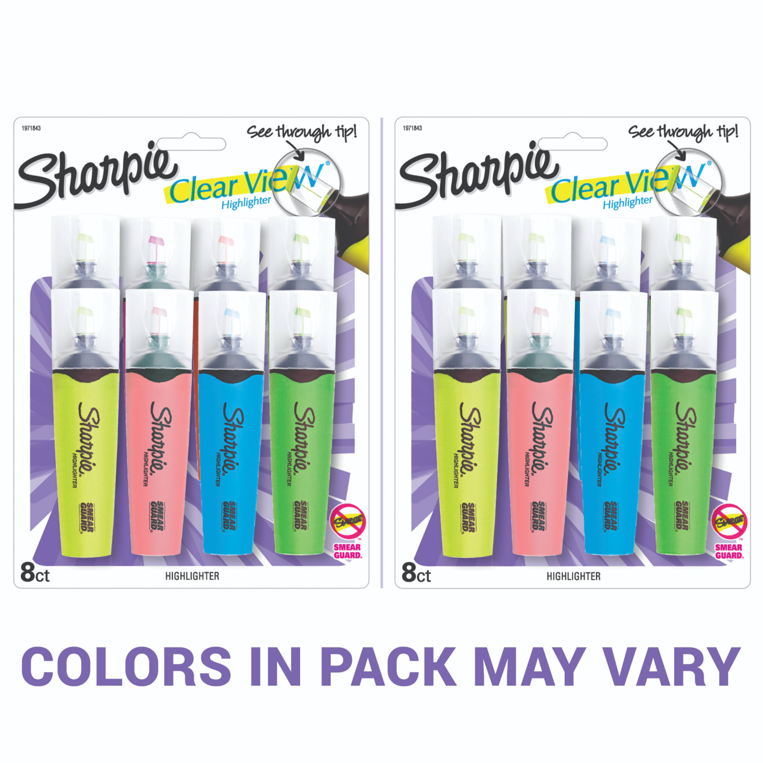 Sharpie Highlighter, Clear View Highlighter with See-Through Chisel Tip, Tank Highlighter, Assorted, 8 Count - Image 3