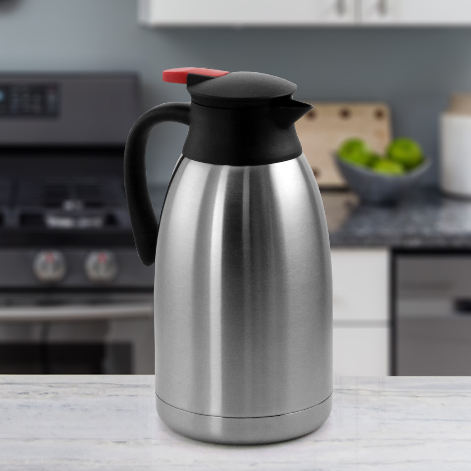 MegaChef 2 Quart Stainless Steel Thermal Beverage Carafe for Coffee and Tea, 995112004M - Image 4