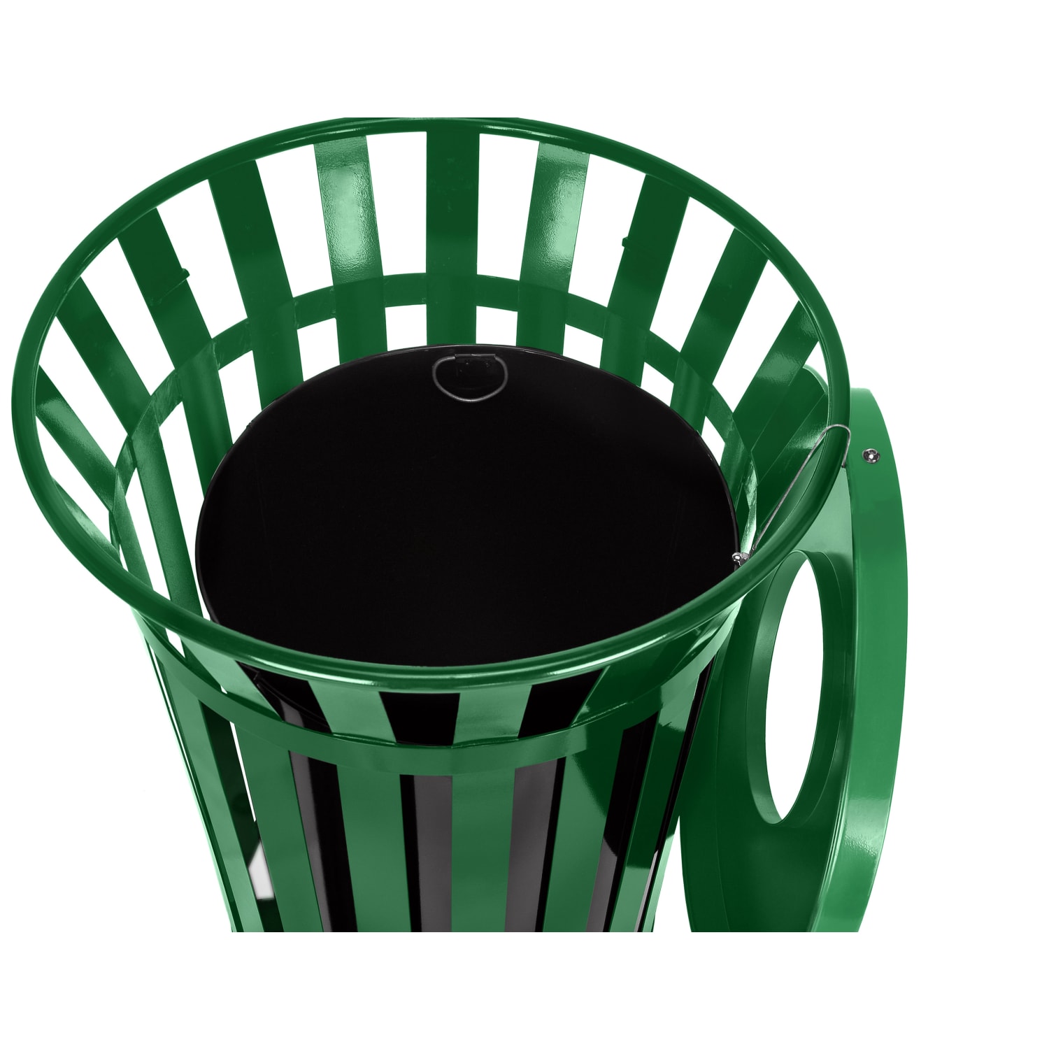Alpine Industries Outdoor Metal Waste Receptacle, 38 Gallons, Green - Image 5