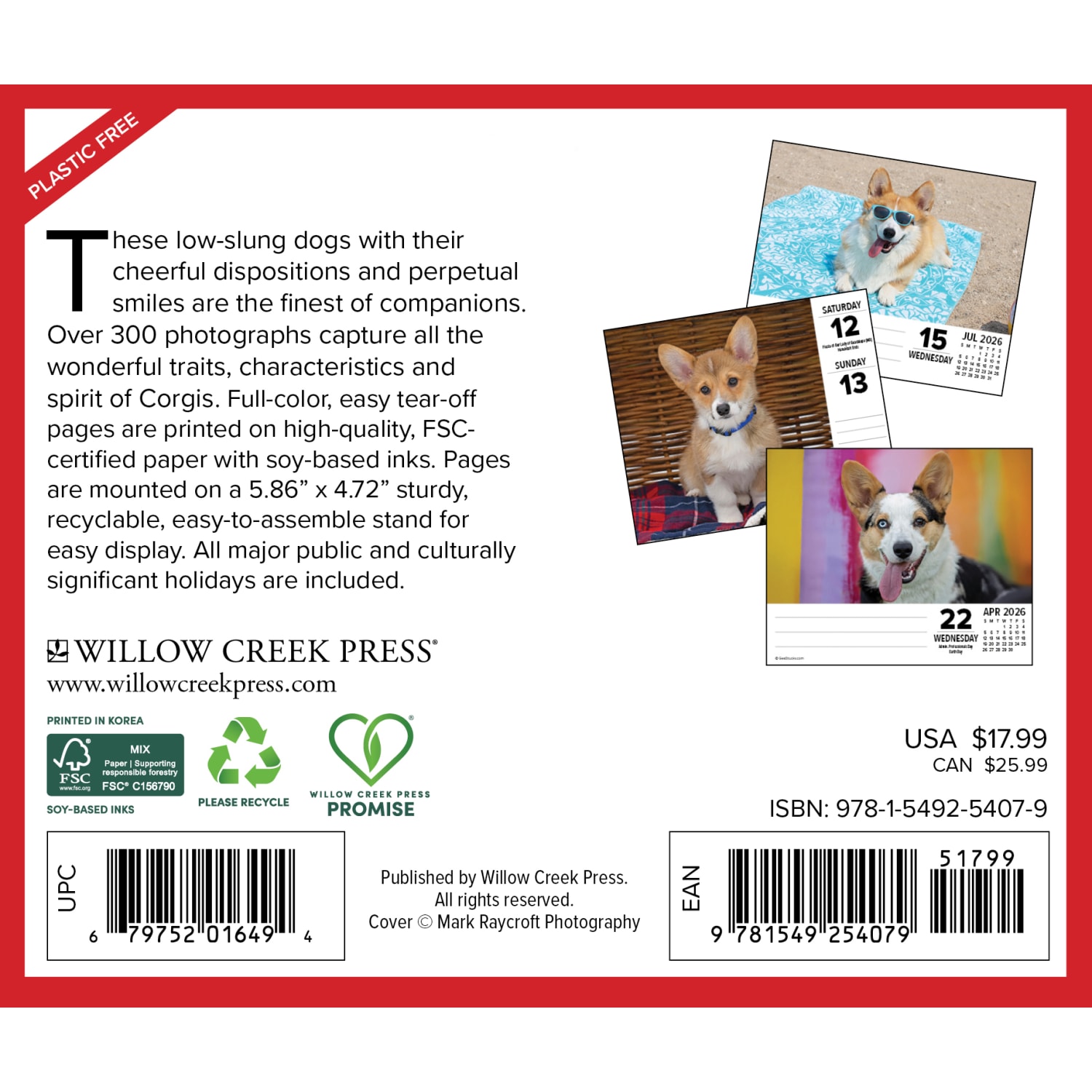 2026 Willow Creek Press Page-A-Day Daily Desk Calendar, 6-1/4in x 5-1/2in, Corgis, January To December, 54079 - Image 6