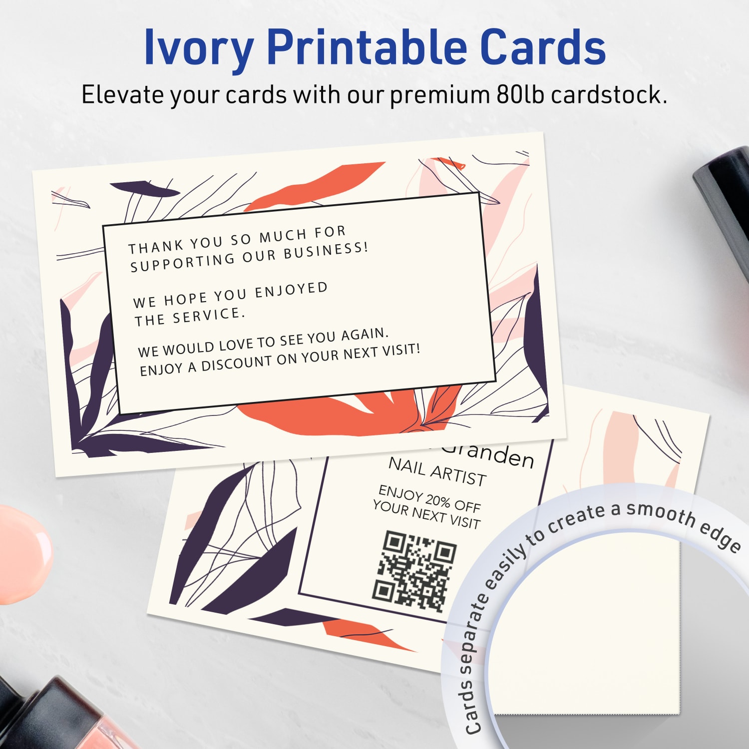 Avery Printable Index Cards With Sure Feed Technology, 3in x 5in Rectangle, Matte Ivory, Pack Of 150 - Image 3