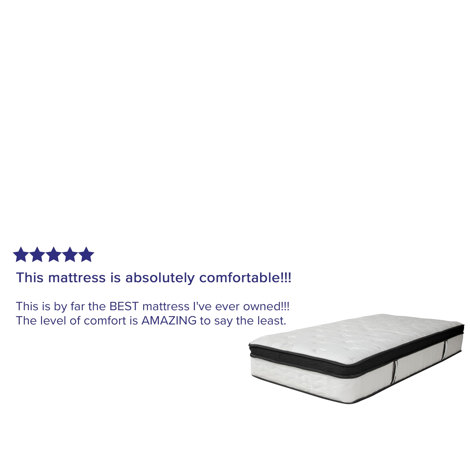 Flash Furniture Capri Mattress, Twin Size, 12inH x 39inW x 75inD, White - Image 6