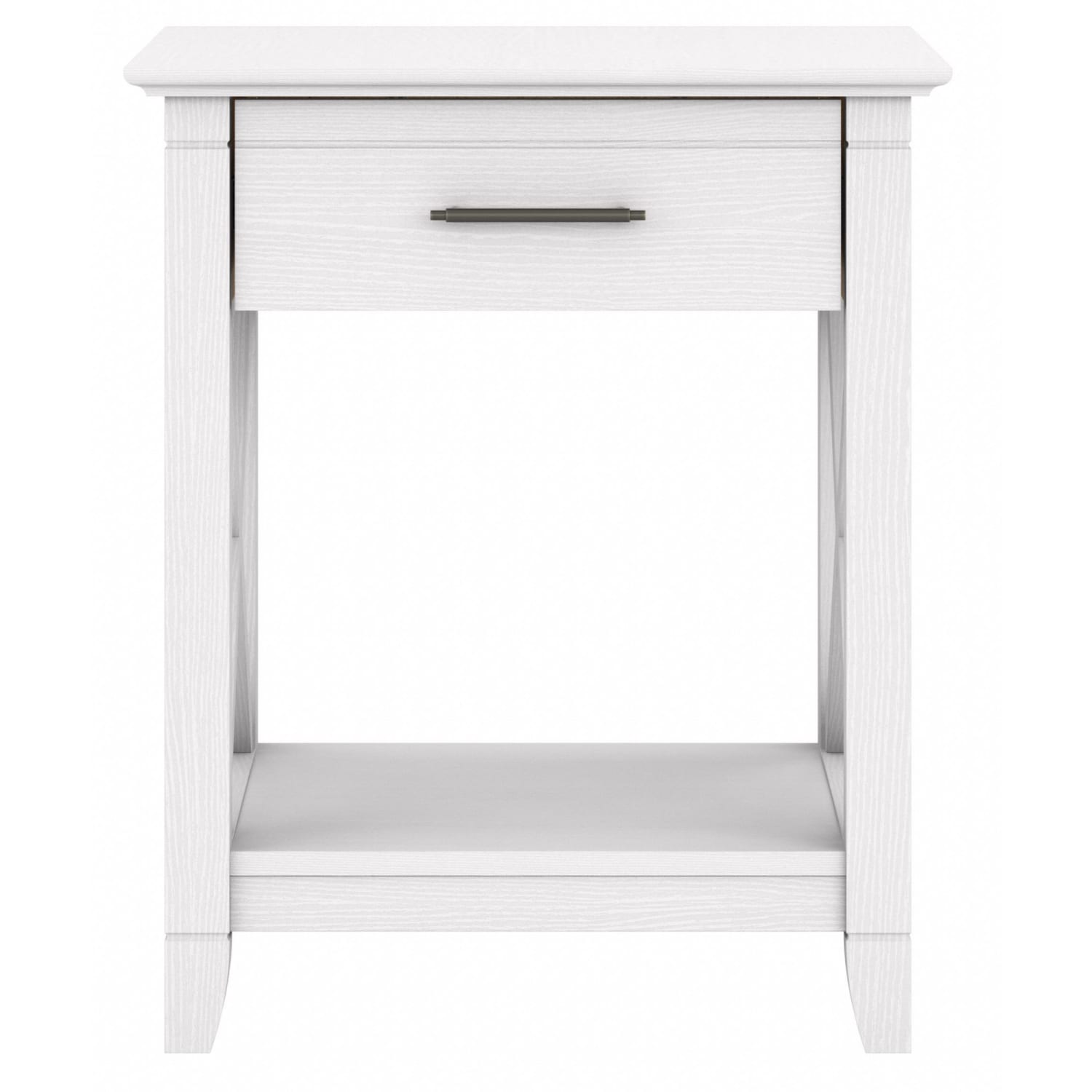 Bush Furniture Key West End Table With Storage, 24inH x 20inW x 20inD, Pure White Oak, Standard Delivery - Image 3