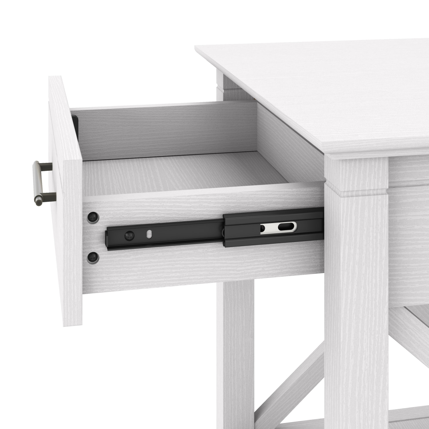 Bush Furniture Key West End Table With Storage, 24inH x 20inW x 20inD, Pure White Oak, Standard Delivery - Image 6