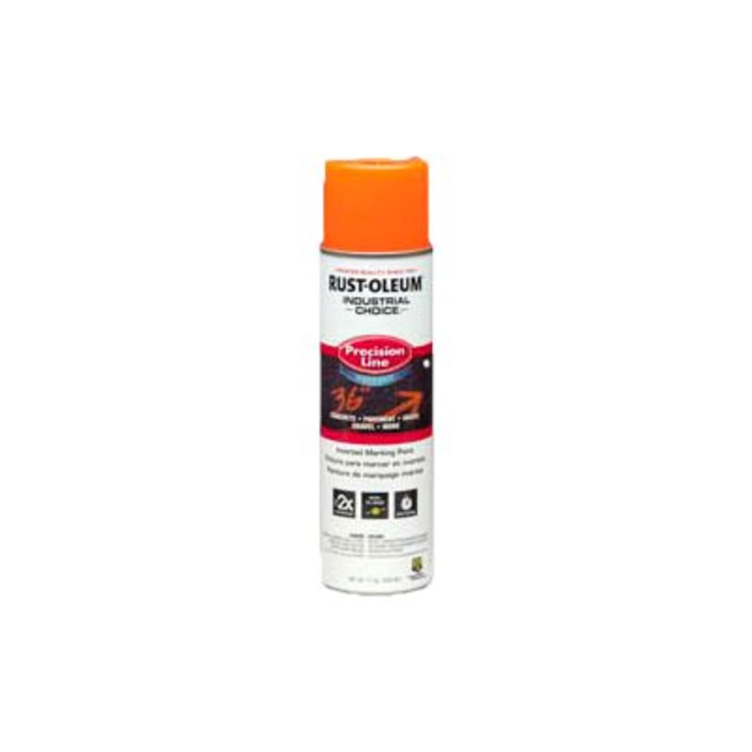 Rust-Oleum Industrial Choice M1800 System Water-Based Precision Line Inverted Marking Paint, 17 Oz, Fluorescent Orange, Pack Of 12 Cans - Image 3