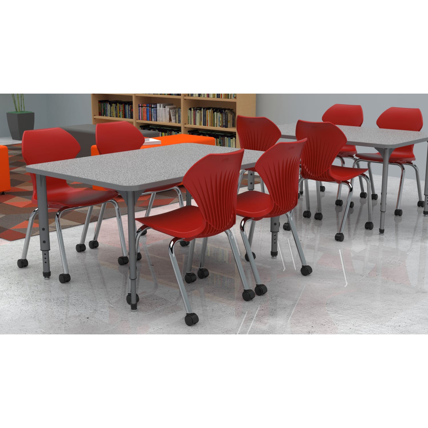 Marco Group Apex Series Rectangle Adjustable Table, 30inH 60inW x 30inD, Gray Nebula/Gray - Image 3