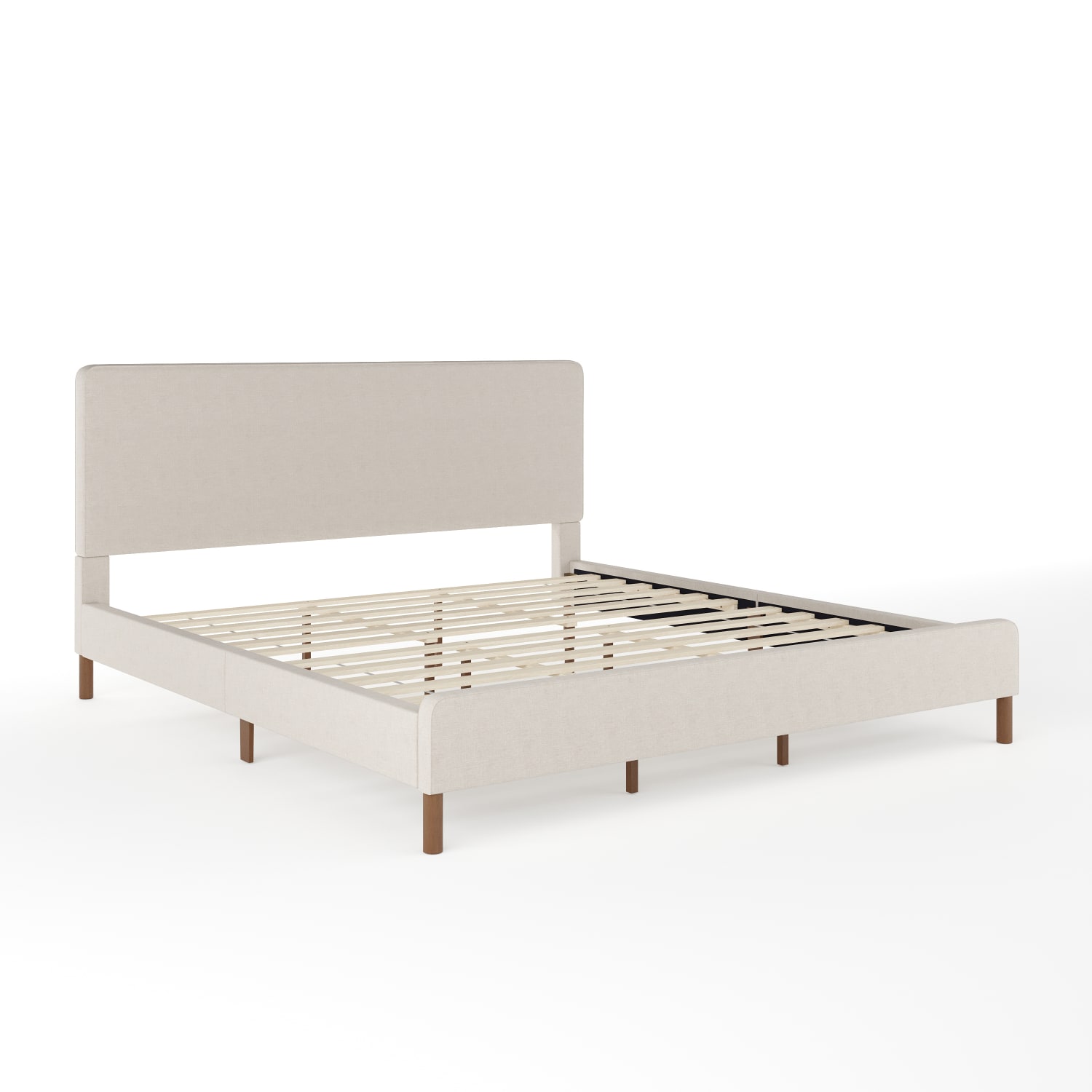 Martha Stewart Britta Upholstered Platform Bed with Rounded Headboard - TW3WDB01KBG - Image 3