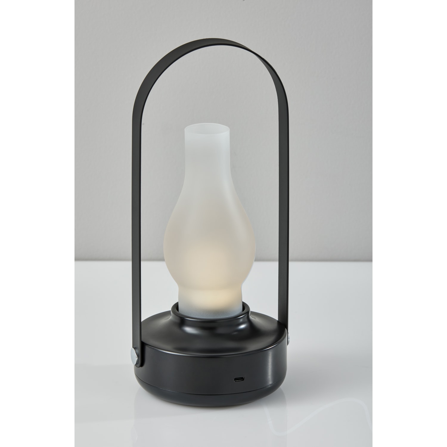 Adesso Eddy LED Cordless Indoor/Outdoor Table Lamp, 11-3/4inH, Frosted Glass Shade/Black Base - Image 4