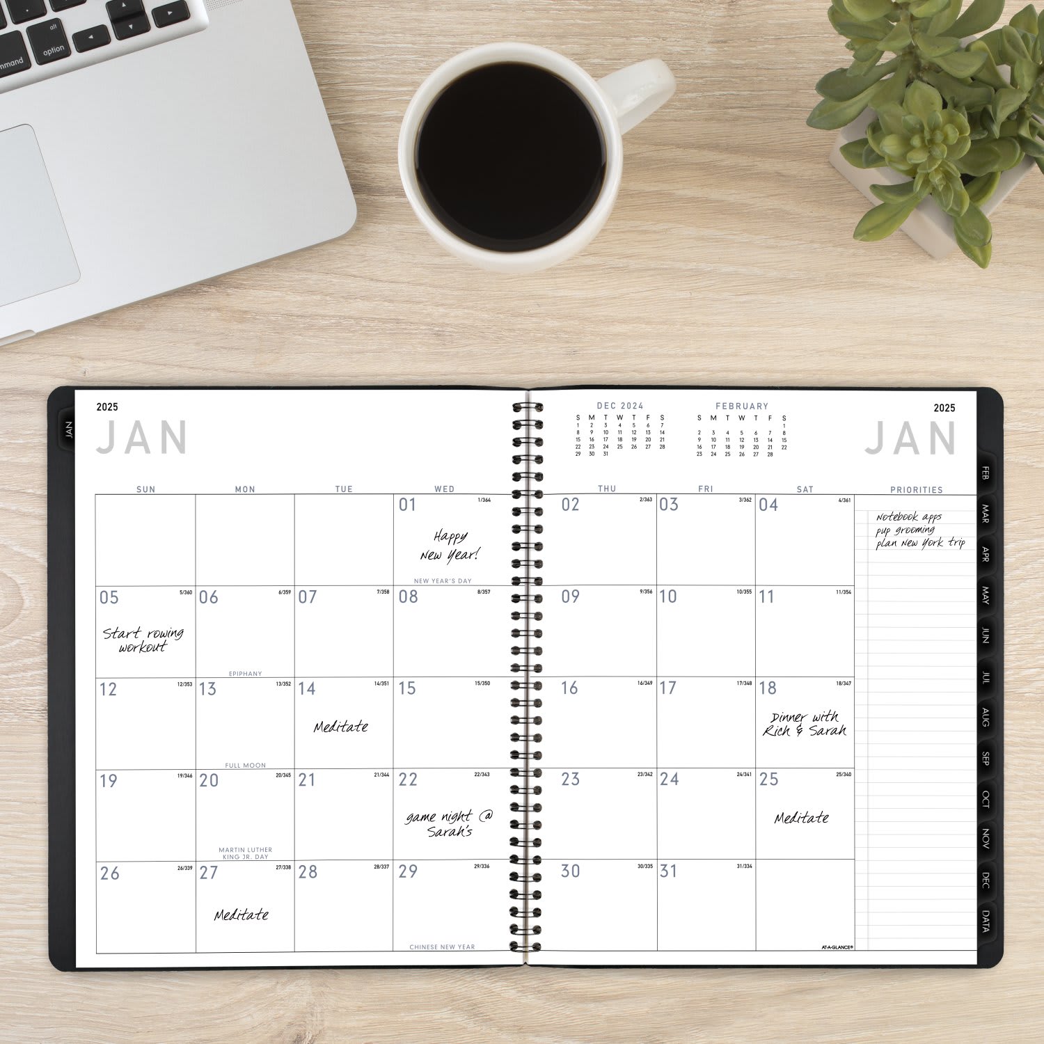 2025 AT-A-GLANCE Contemporary Monthly Planner, 9in x 11in, Black, January To December, 70260X05 - Image 3