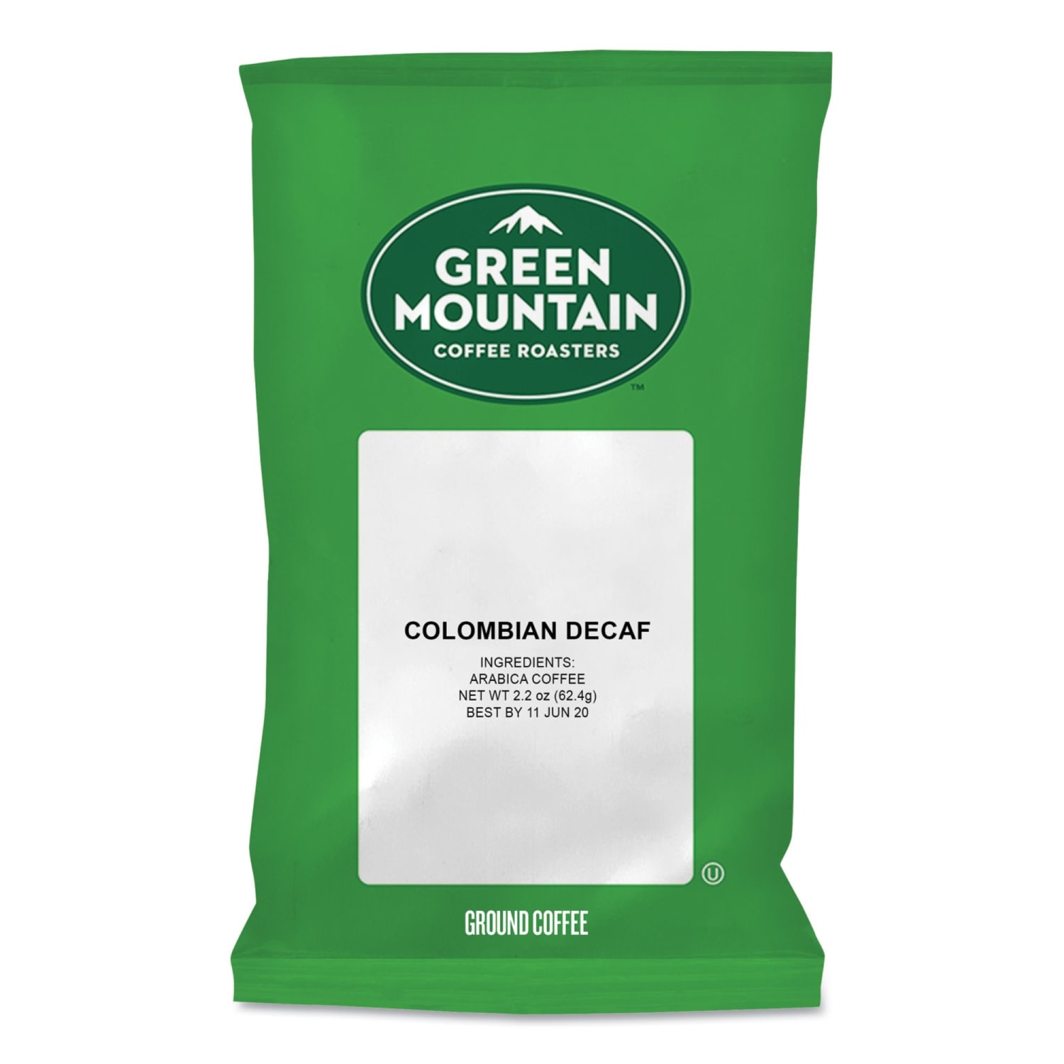 Green Mountain Coffee Colombian Decaf Coffee Fraction Packs, 2.2 Oz, Case Of 50 Packs