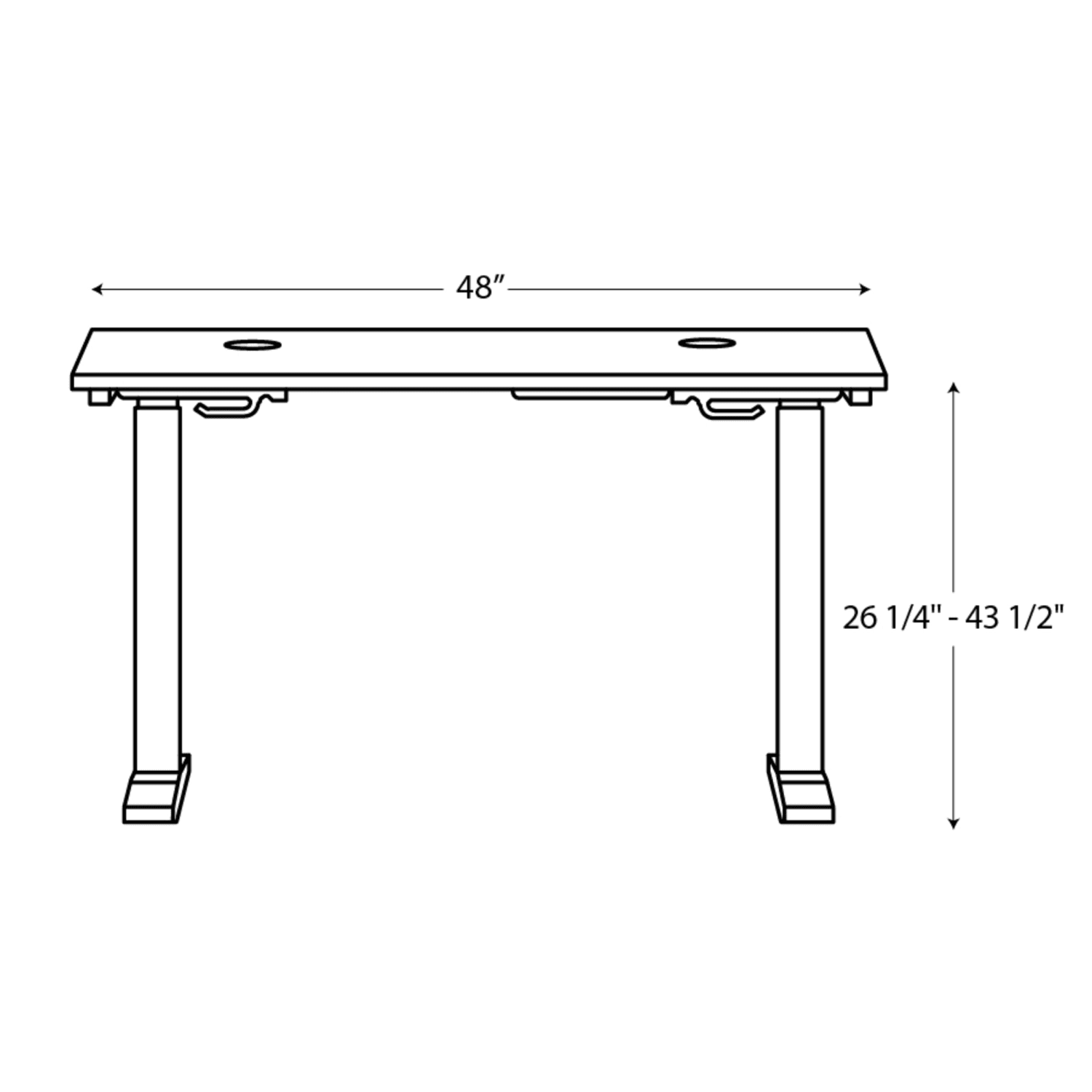 HON Mod 48inW Height-Adjustable Computer Desk, Desert Oak/Silver - Image 3