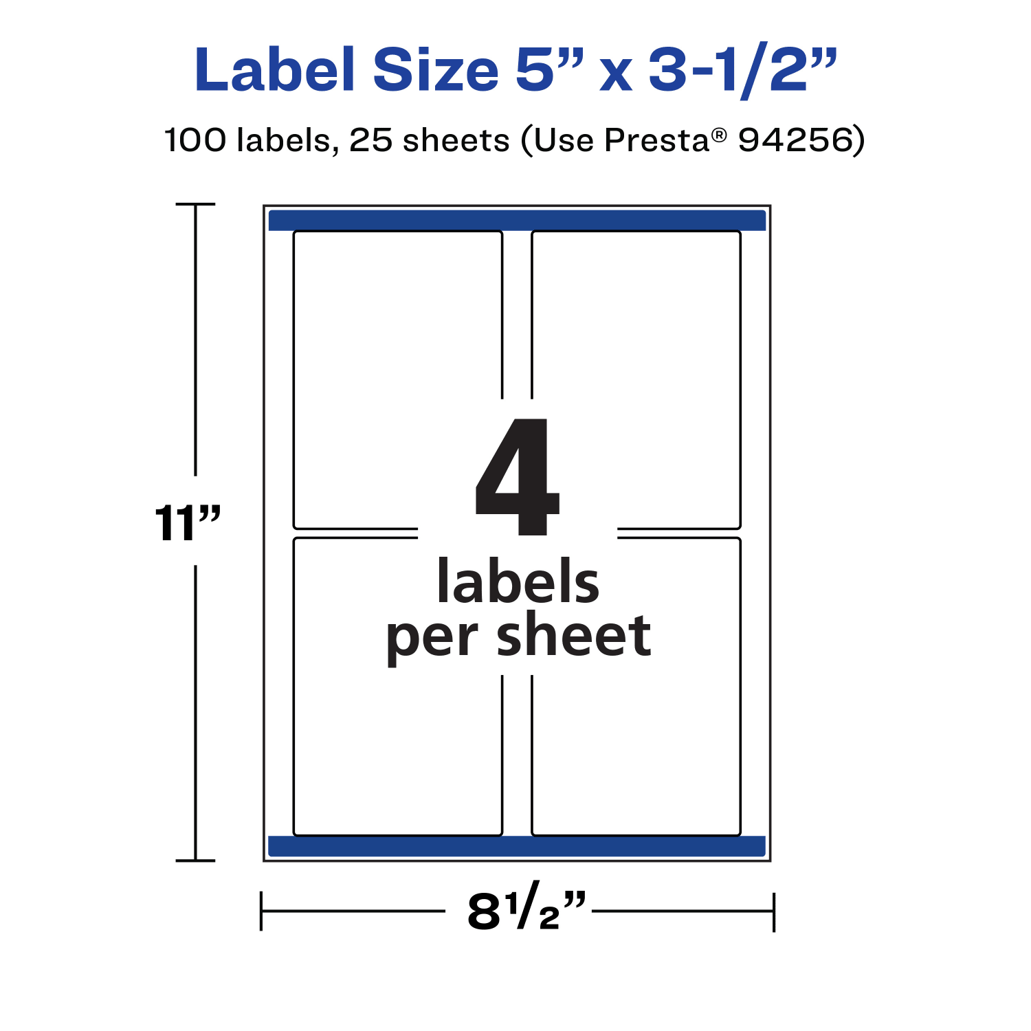 Avery Waterproof Permanent Labels With Sure Feed, 94256-WMF25, Rectangle, 5in x 3-1/2in, White, Pack Of 100 - Image 6