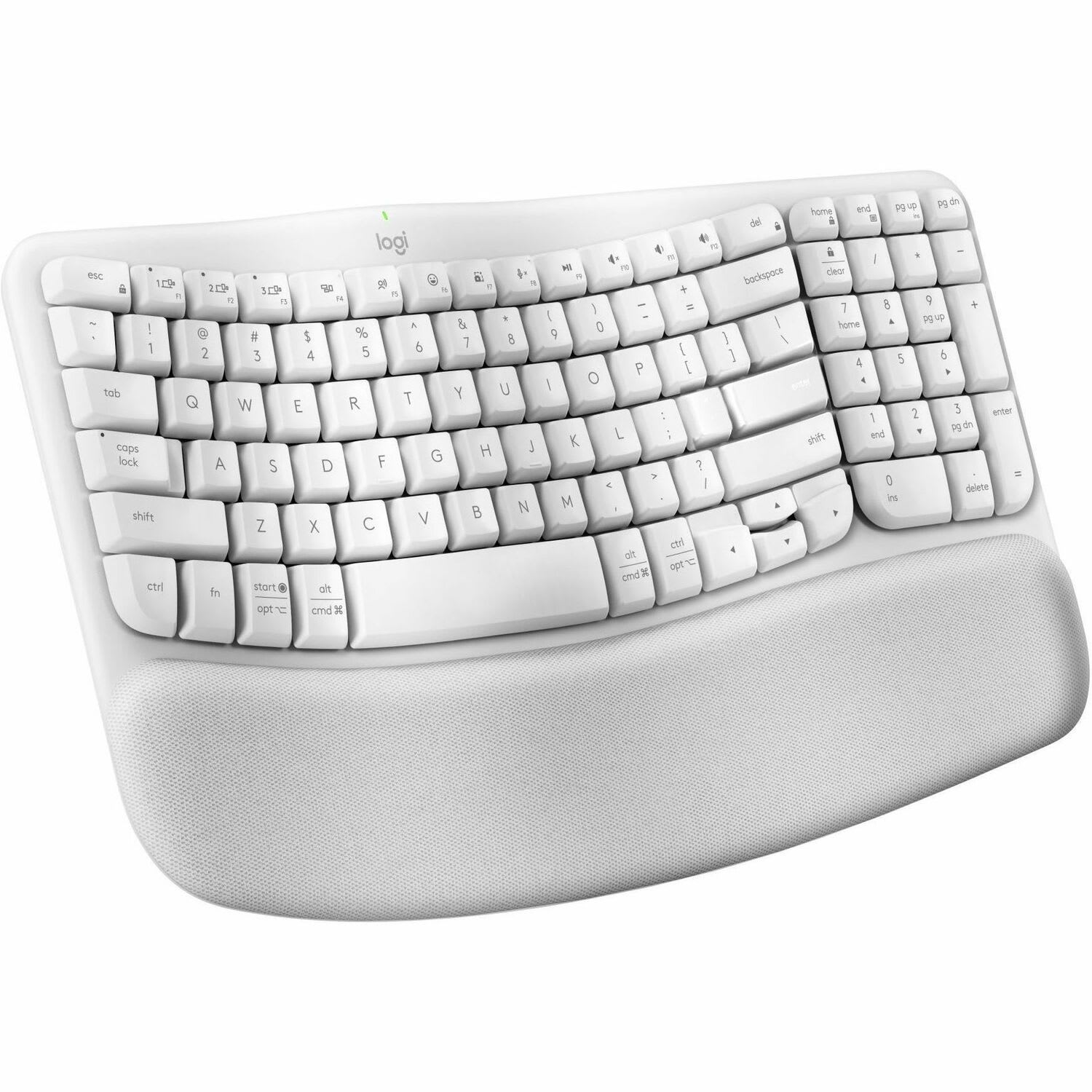 Logitech Wave Keys Keyboard - Wireless Connectivity - Bluetooth - 32.81 ft - USB Interface
