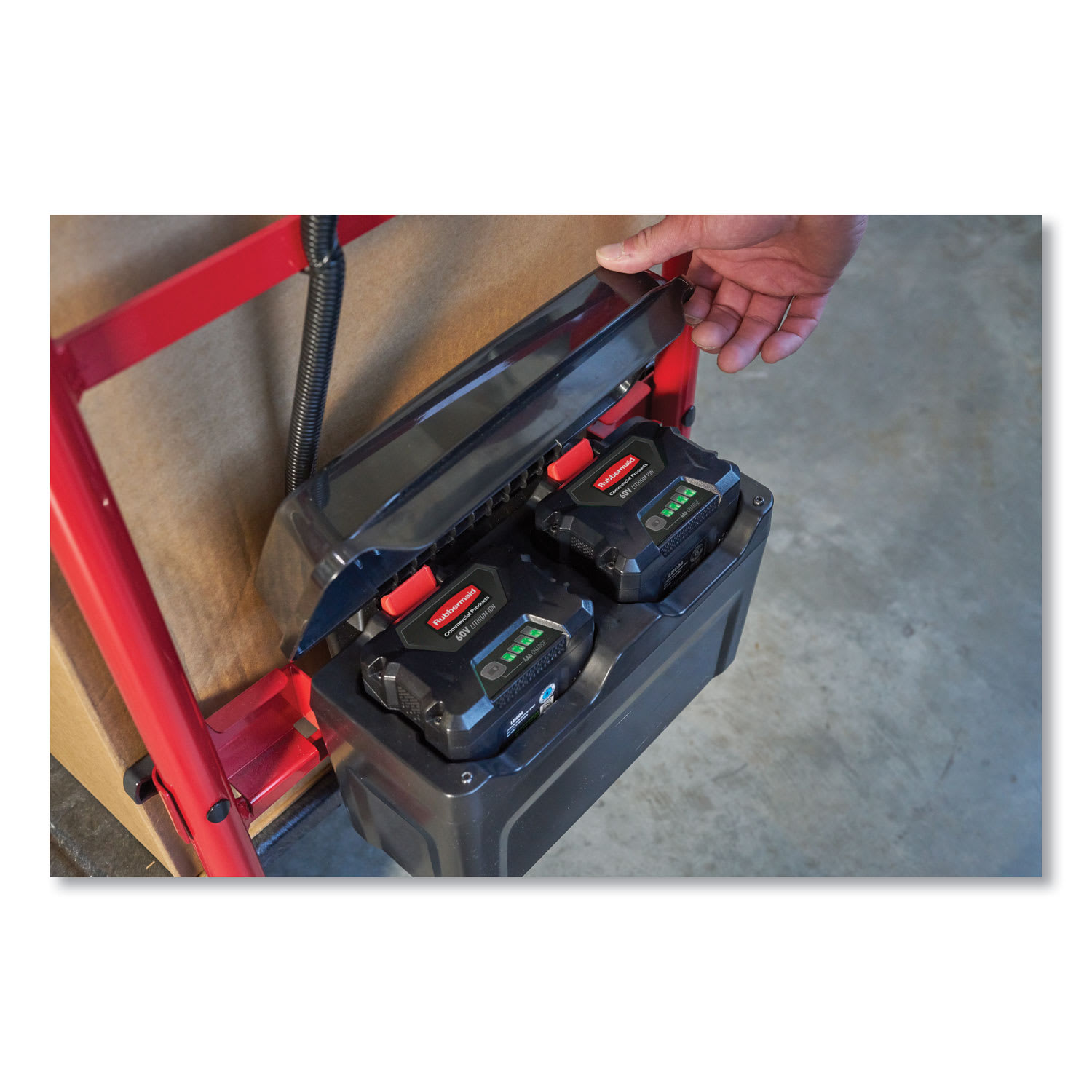 Rubbermaid Commercial Truck Motorized Kit for 24in x 48in Platform Trucks, Medium, DC Motor, 60 V Lithium-Ion Battery, 0.5 mph to 3 mph, Black/Red - Image 5