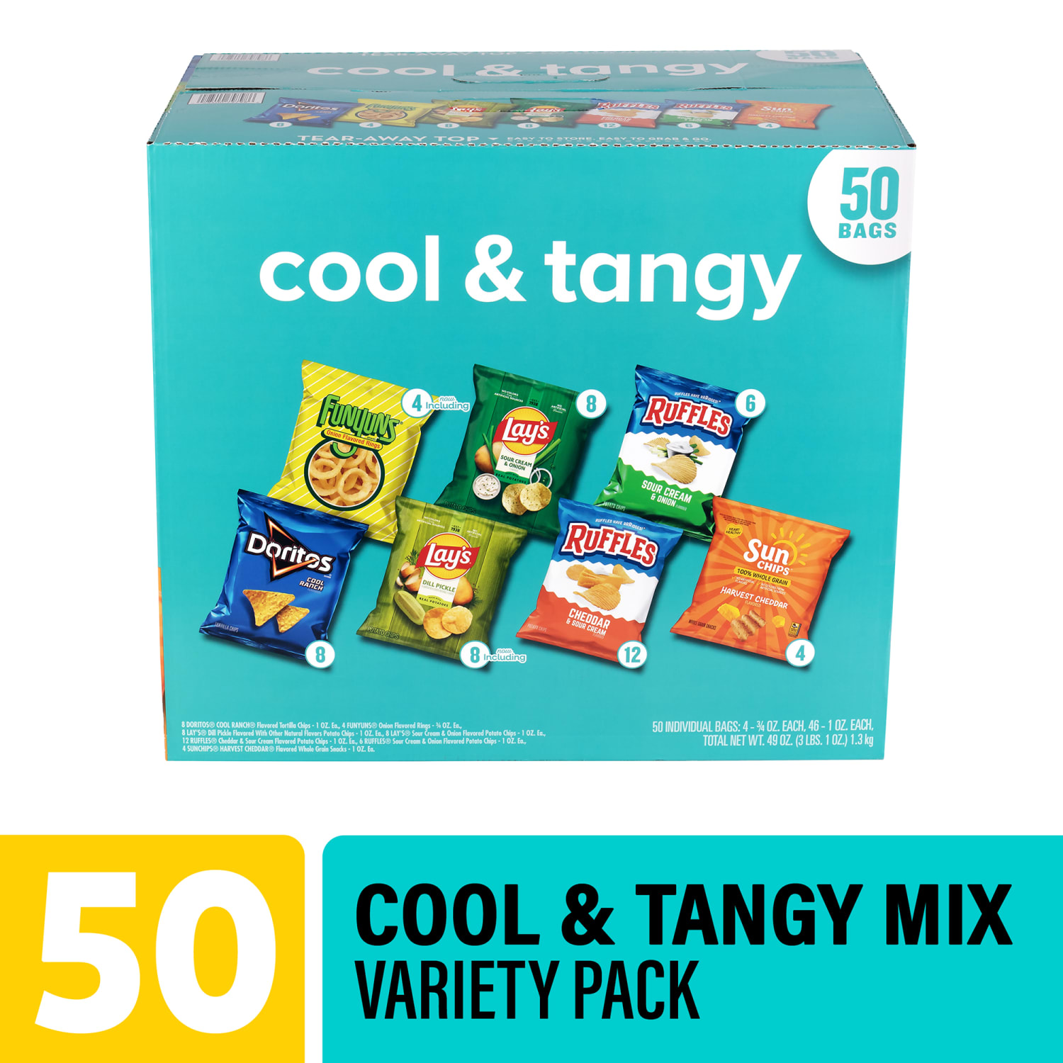 Frito-Lay Cool And Tangy Mix Variety Pack, 1 Oz, Total Qty 50 - Image 3