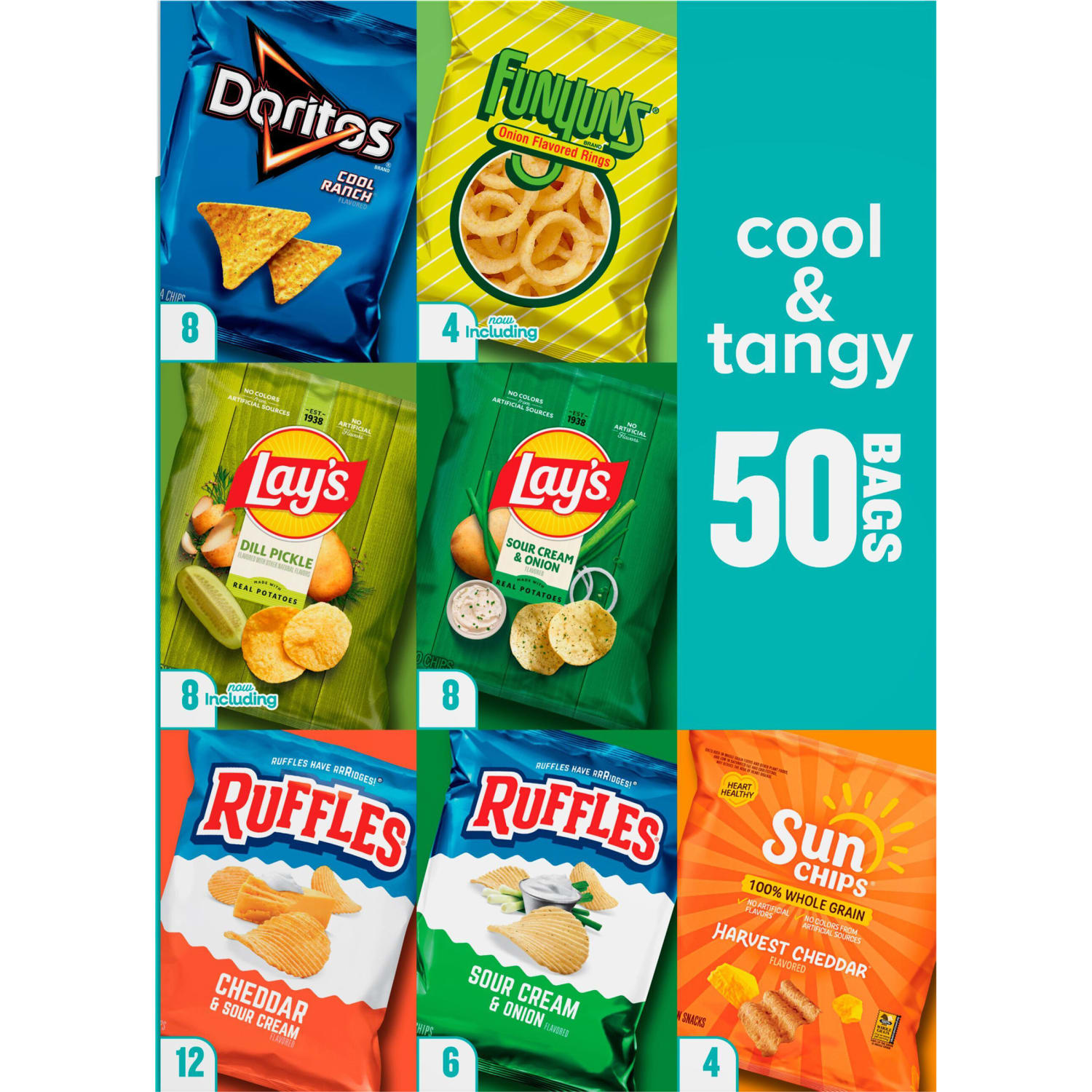 Frito-Lay Cool And Tangy Mix Variety Pack, 1 Oz, Total Qty 50 - Image 4