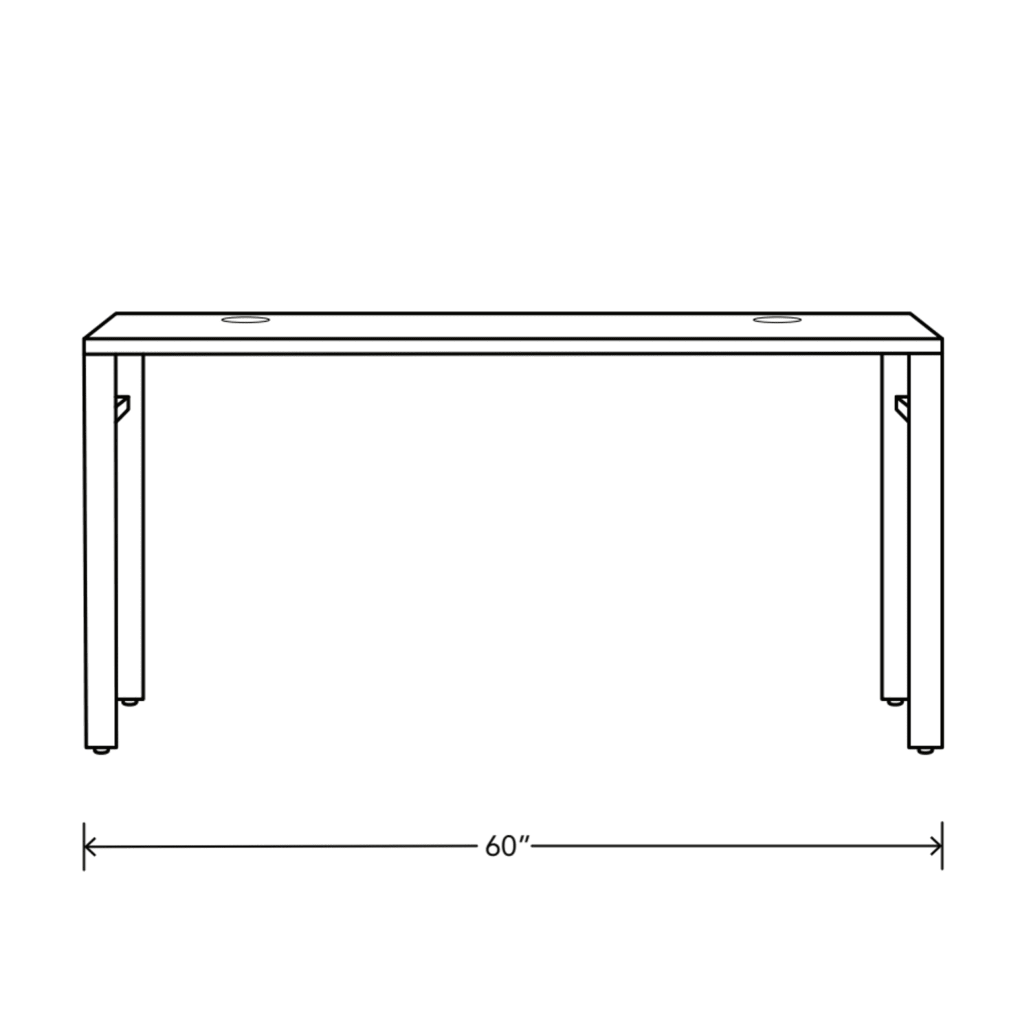 HON Mod 60inW Table Computer Desk, Desert Oak/Silver, HLPLW60LEG30USLVRDO1 - Image 3