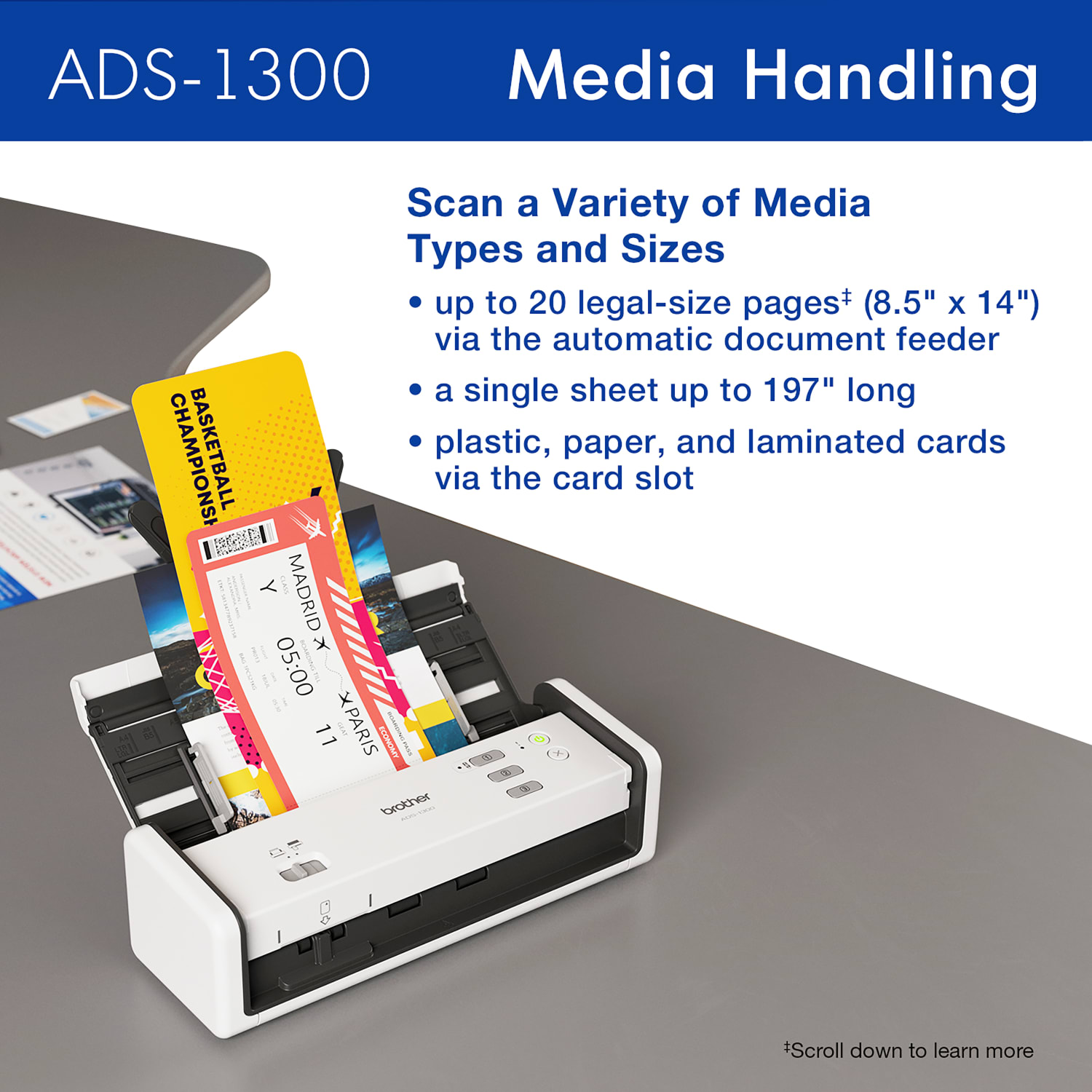 Brother Compact Desktop Scanner, ADS-1300 - Image 6