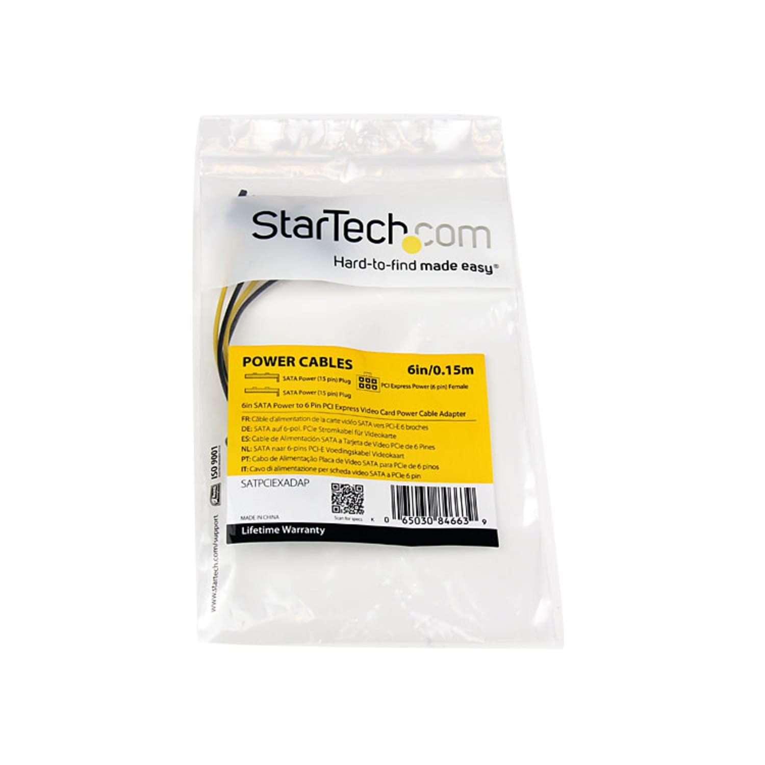 StarTech.com 6in SATA Power to 6 Pin PCI Express Video Card Power Cable Adapter - Image 5