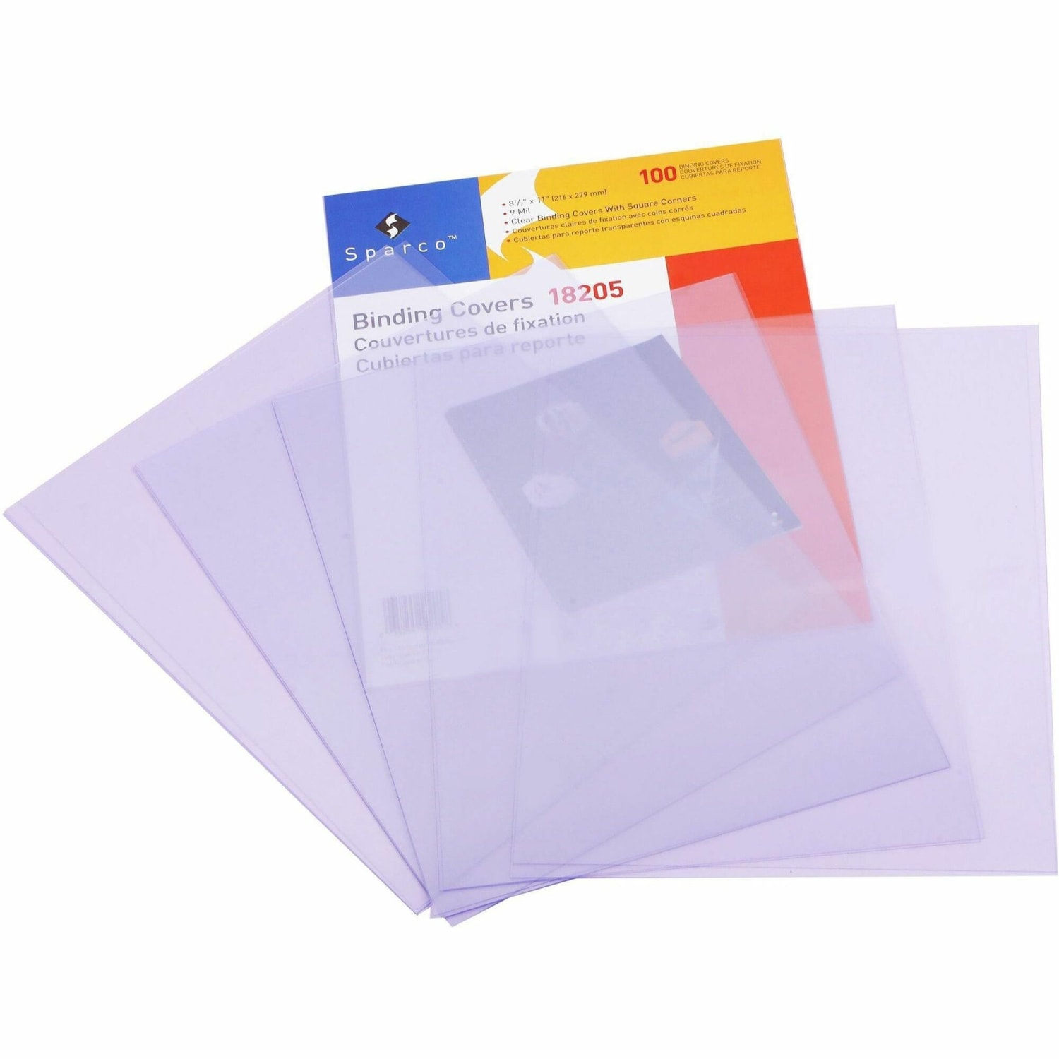 Sparco Premium Clear View Presentation Covers, 8 1/2in 11in, Square Corners, Clear, Box Of 100 - Image 3