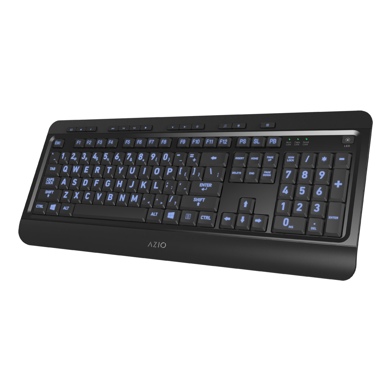 Azio KB505U Vision USB Keyboard, Black - Image 3