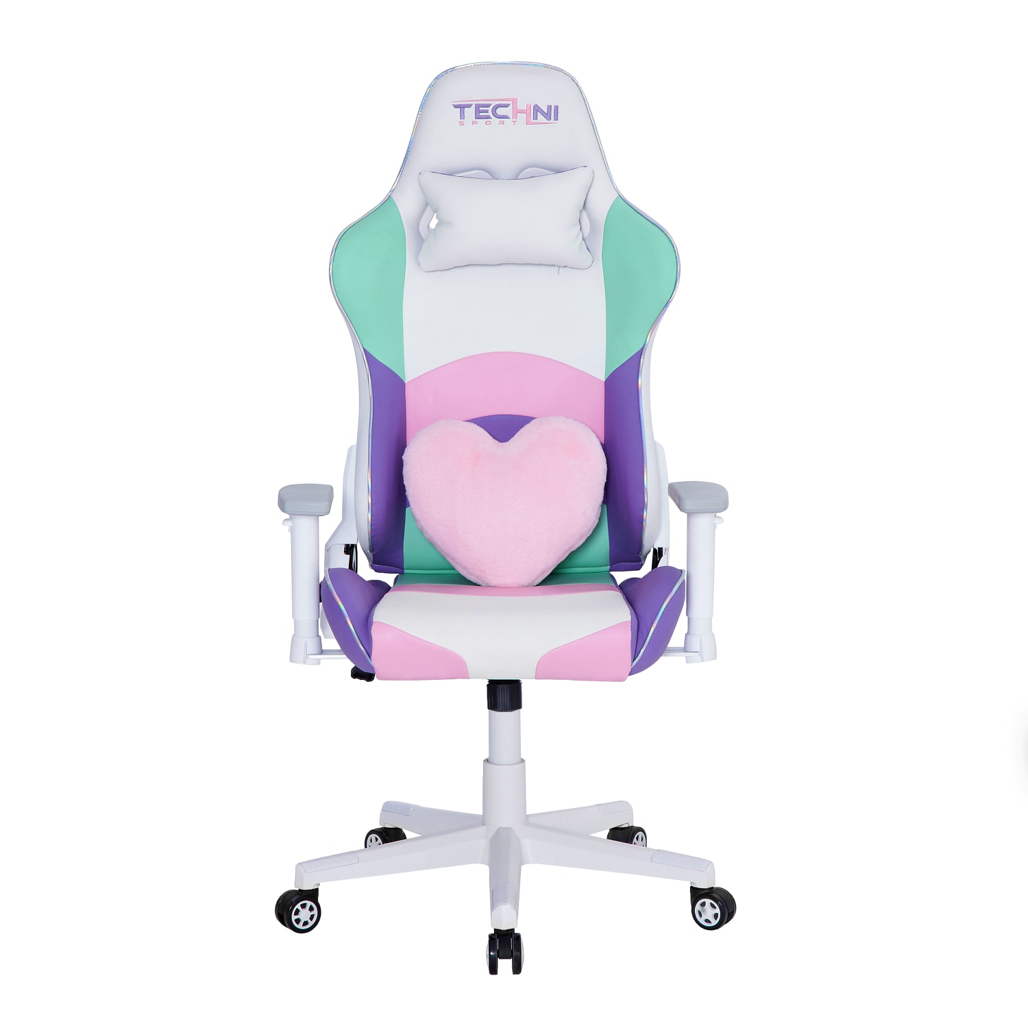 Techni Sport Kawaii Ergonomic Faux Leather Computer Gaming Chair, Multicolor - Image 6