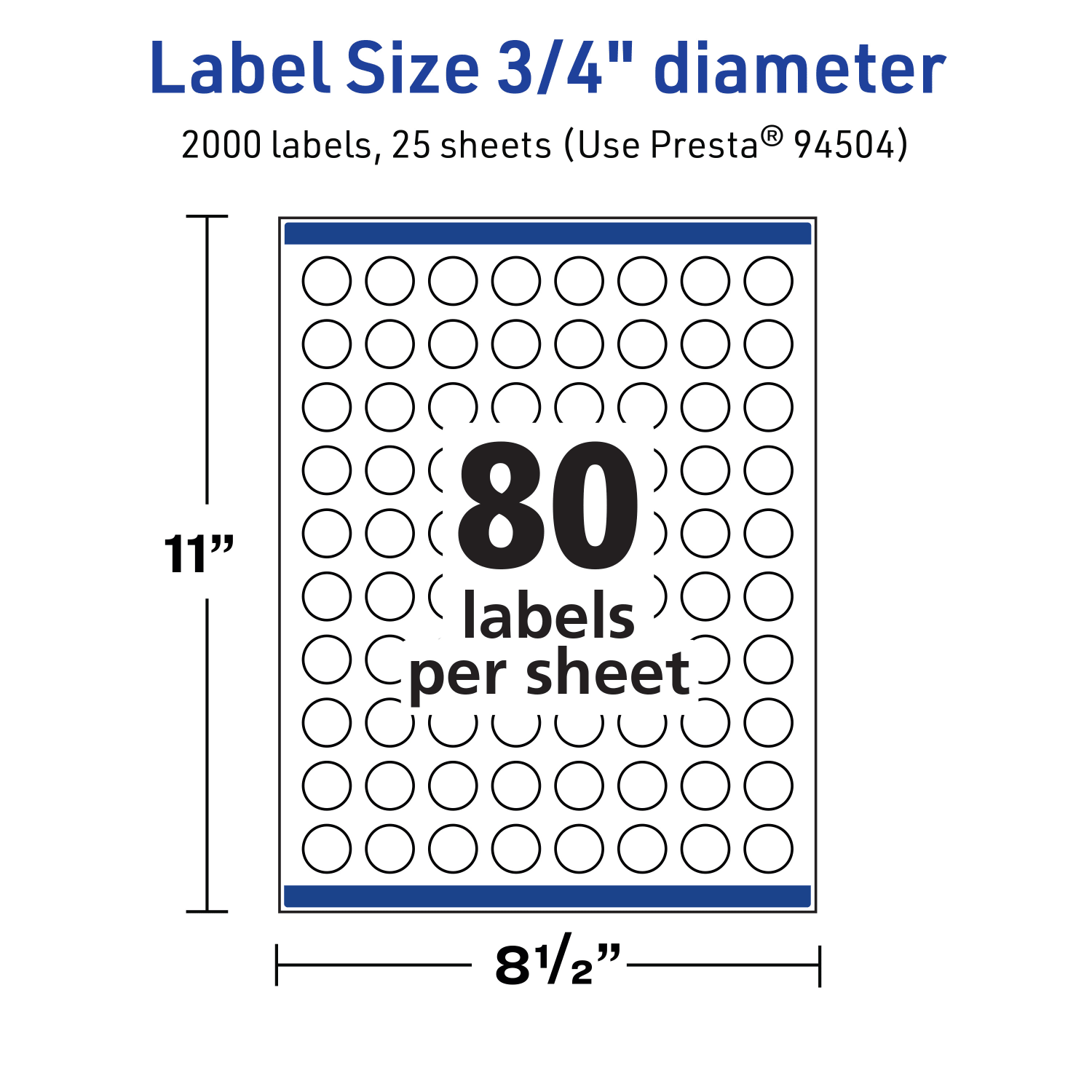Avery Print-To-The-Edge TrueBlock Labels With Sure Feed, 94504-TWMP25, Round, 3/4in, Matte White, Pack Of 2000 - Image 6