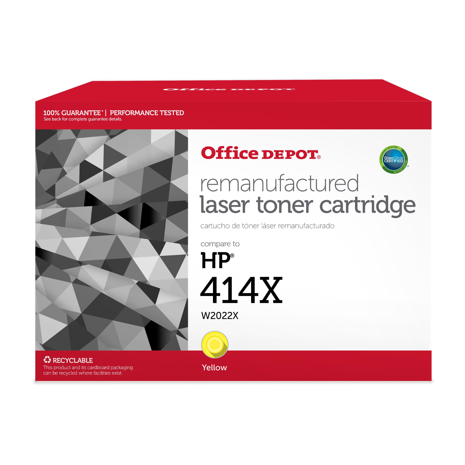 Office Depot Brand Remanufactured High-Yield Yellow Toner Cartridge Replacement For HP 414X, W2022X