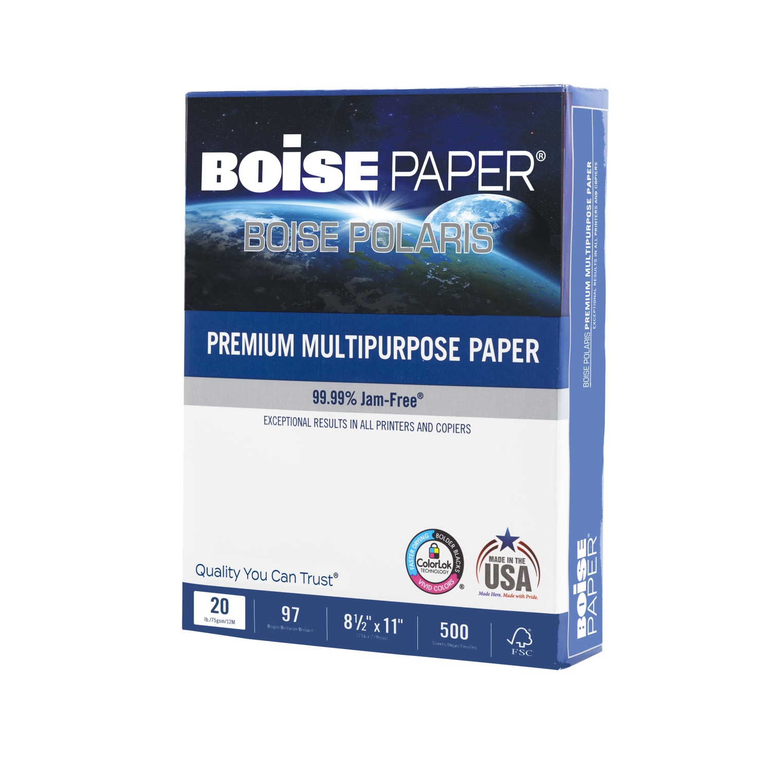 Boise POLARIS Premium Multi-Use Printer & Copy Paper, 1 Ream, White, Letter (8.5in x 11in), 500 Sheets Per Ream, 20 Lb, 97 Brightness, FSC Certified - Image 3