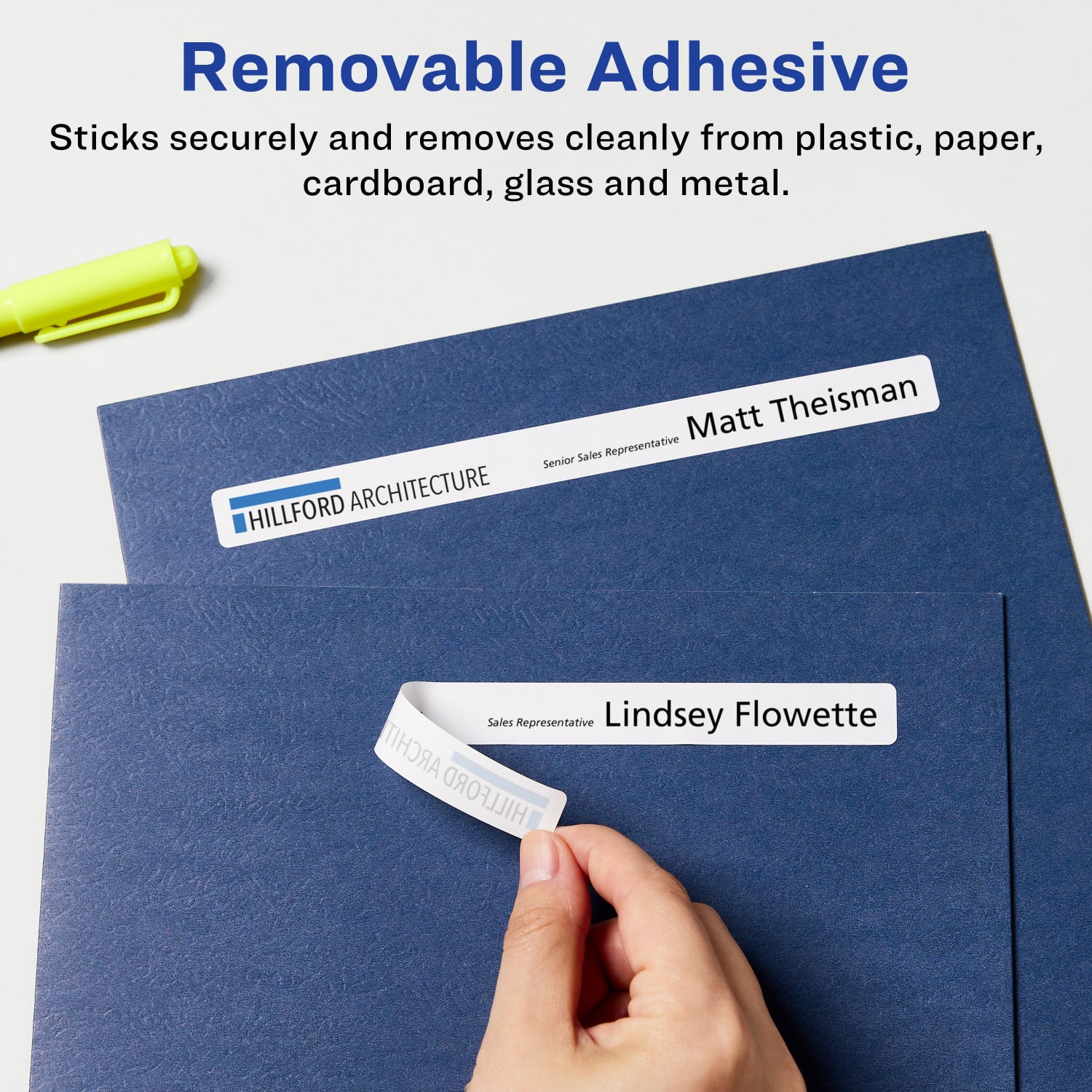 Avery Removable Labels With Sure Feed, 94225-RMP25, Rectangle, 1in x 7in, White, Pack Of 200 Labels - Image 3