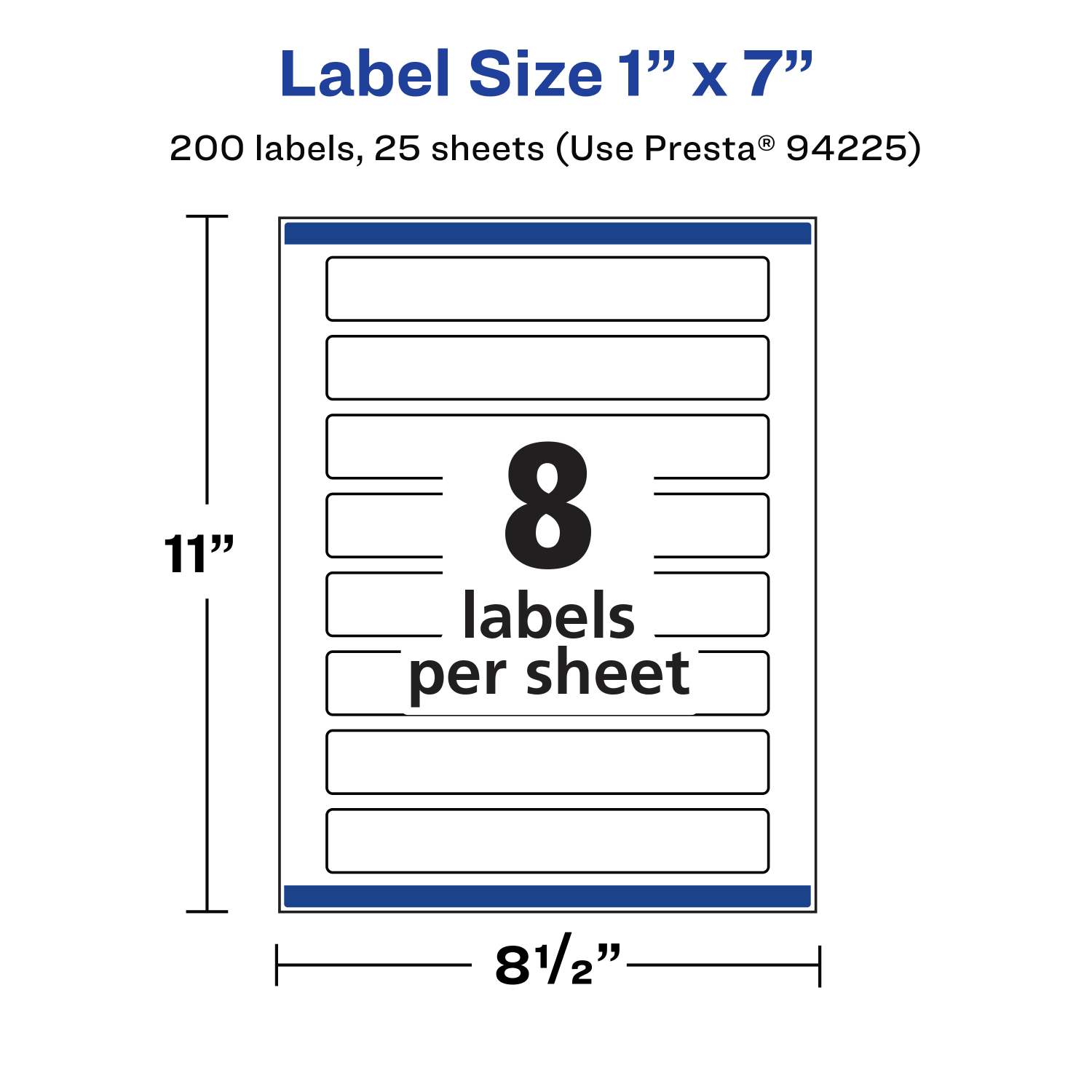 Avery Removable Labels With Sure Feed, 94225-RMP25, Rectangle, 1in x 7in, White, Pack Of 200 Labels - Image 6