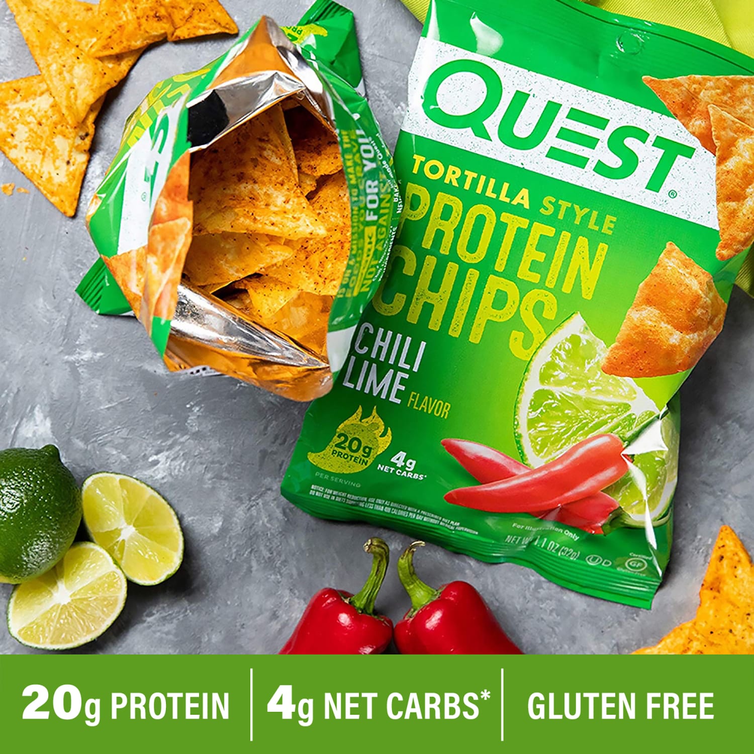 Quest Protein Chips, Chili Lime, 1.1 Oz, Pack Of 8 Bags - Image 6