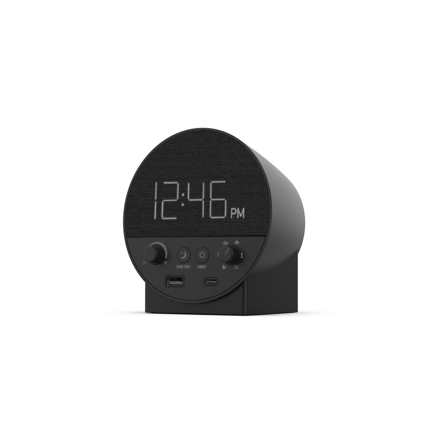 NonStop Station R Hotel Wellness Clock, 4-5/8inH x 4-7/16inW x 3-1/4inD, Black - Image 3