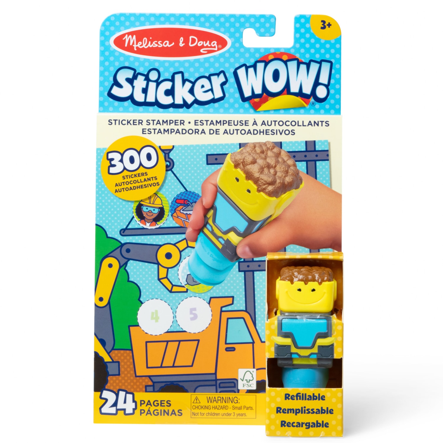 Melissa & Doug Sticker WOW! Activity Pad & Sticker Stamper, Bulldozer, 300 Stickers Per Set, 2 Sets - Image 3
