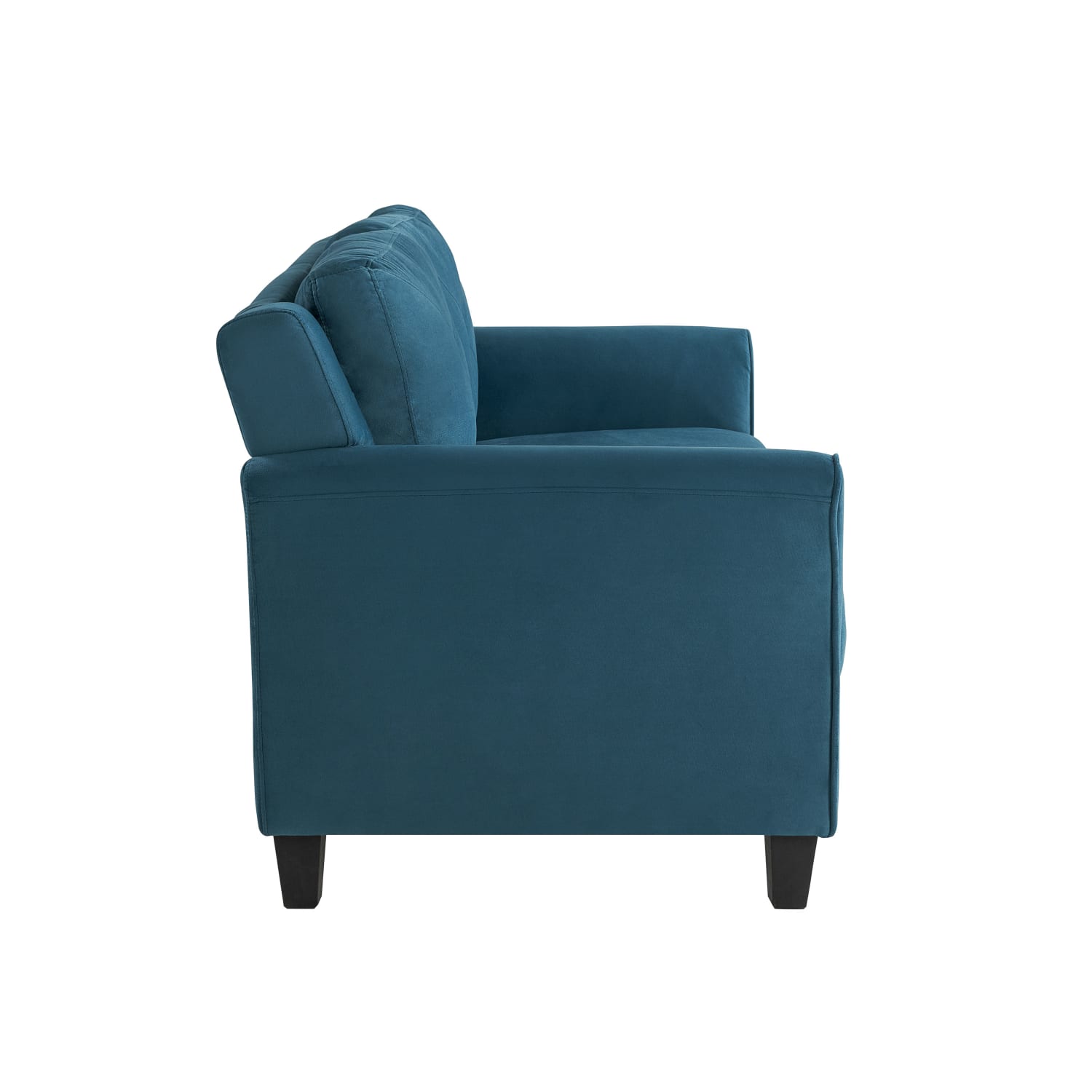 Lifestyle Solutions Hanson Microfiber Loveseat With Curved Arms BlueBlack PopularChairscom