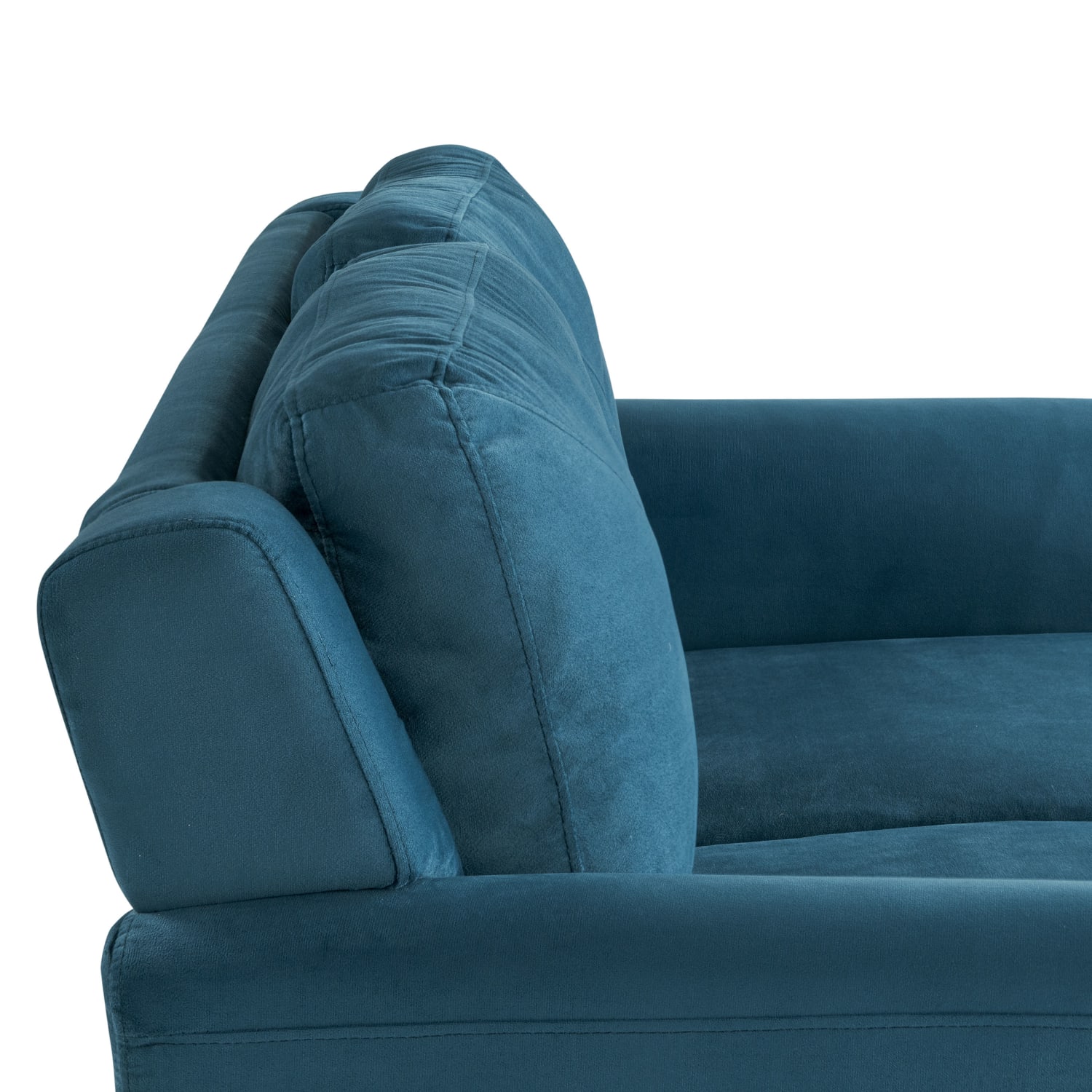 Lifestyle Solutions Hanson Microfiber Loveseat With Curved Arms BlueBlack PopularChairscom