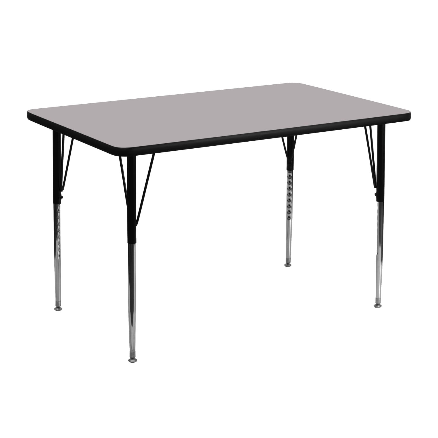 Flash Furniture 48inW Rectangular Thermal Laminate Activity Table With Standard Height-Adjustable Legs, Gray - Image 3