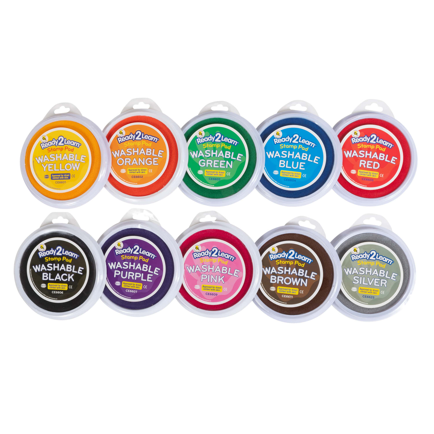 Ready 2 Learn Jumbo Circular Washable Stamp Pads, Classroom Set Of 10 - Image 3