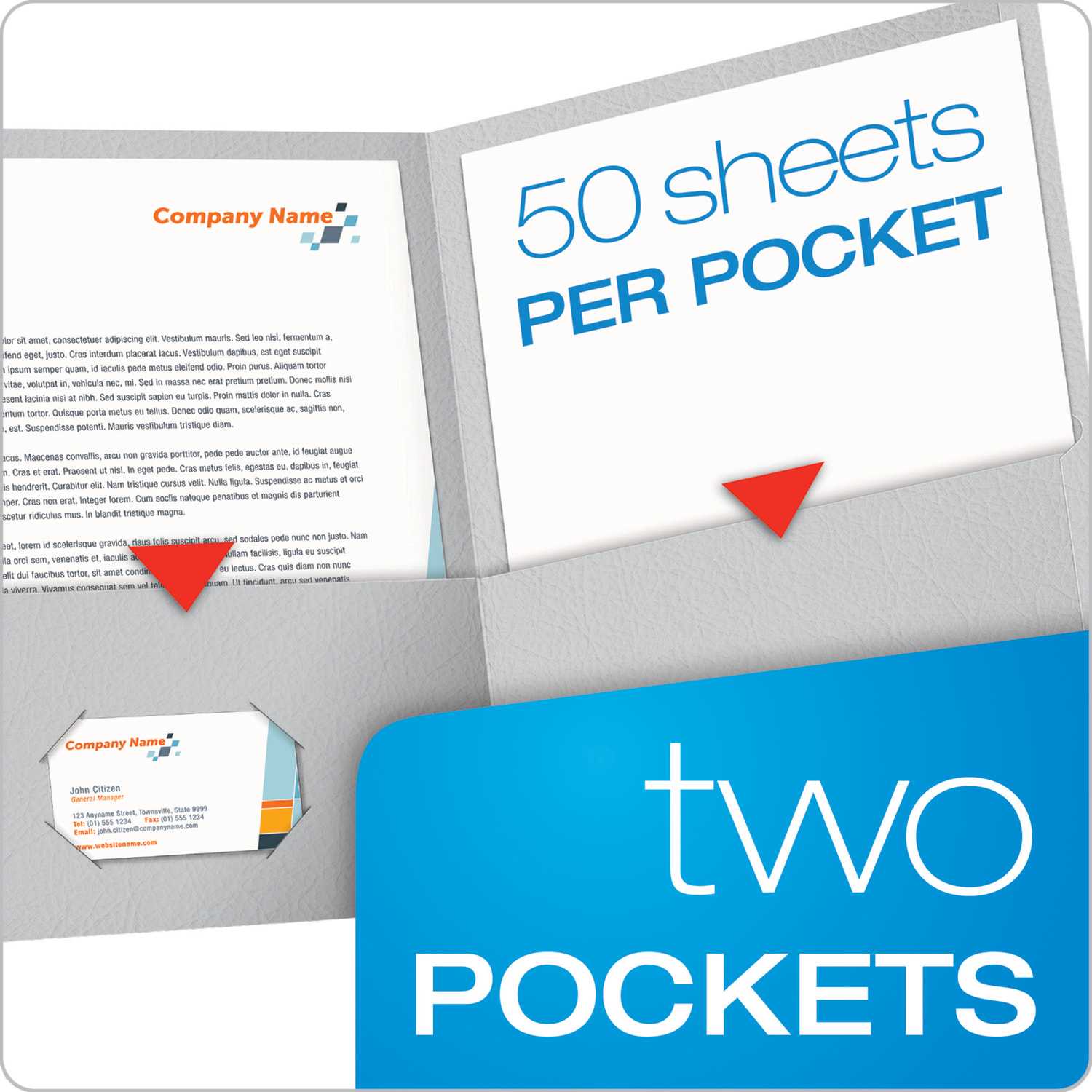 Oxford Twin-Pocket Portfolios, 8 1/2in x 11in, Gray, Pack Of 25 - Image 4