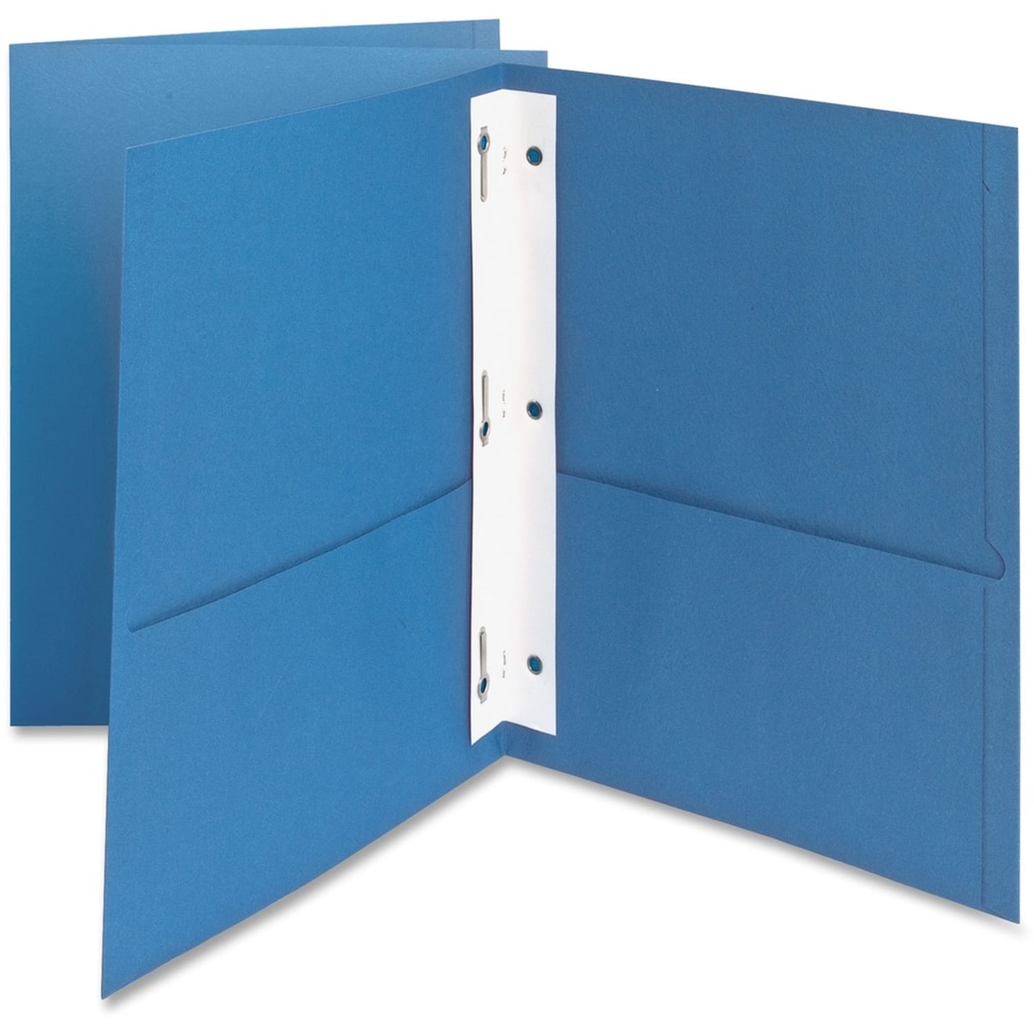 Oxford Twin-Pocket Portfolio With Fasteners, 8 1/2in x 11in, Light Blue, Pack Of 25 - Image 3