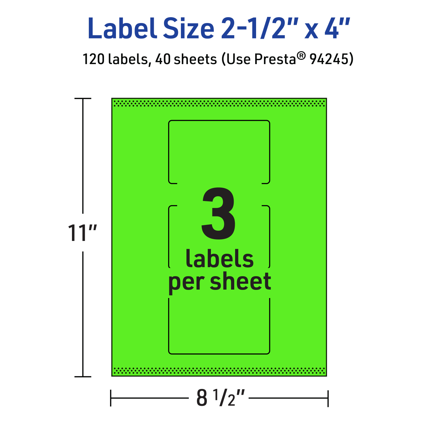 Avery Print-To-The-Edge Labels With Sure Feed Technology, 94245-NGP40, Rectangle, 2-1/2in x 4in, Matte Neon Green, Pack of 120 - Image 6