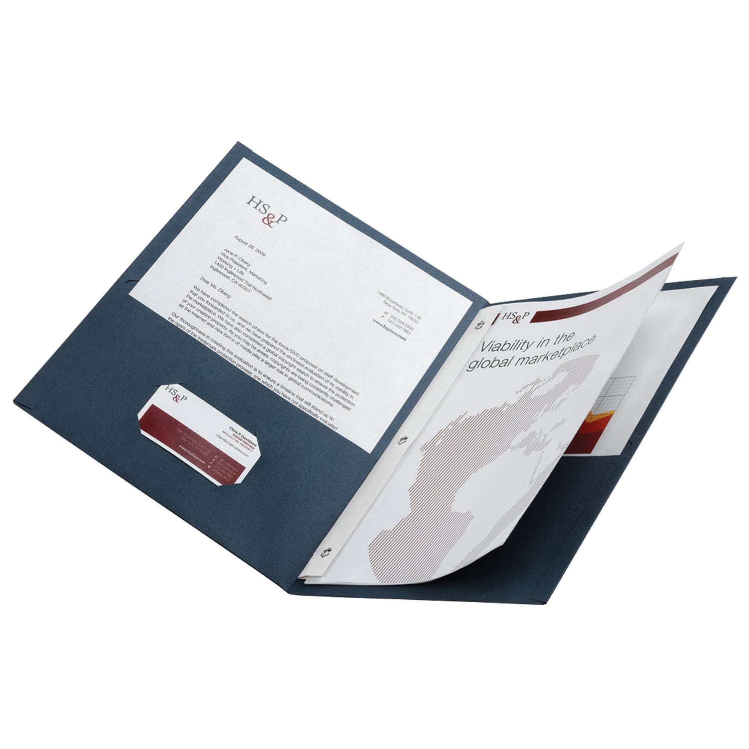 Office Depot Brand 2-Pocket Textured Paper Folders With Prongs, Dark Blue, Pack Of 25 - Image 4