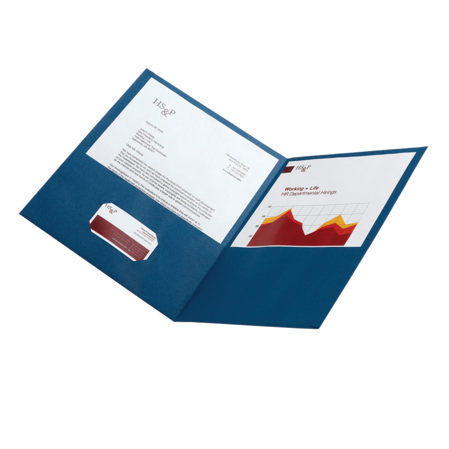 Office Depot Brand 2-Pocket Textured Paper Folders, Dark Blue, Pack Of 25 - Image 4