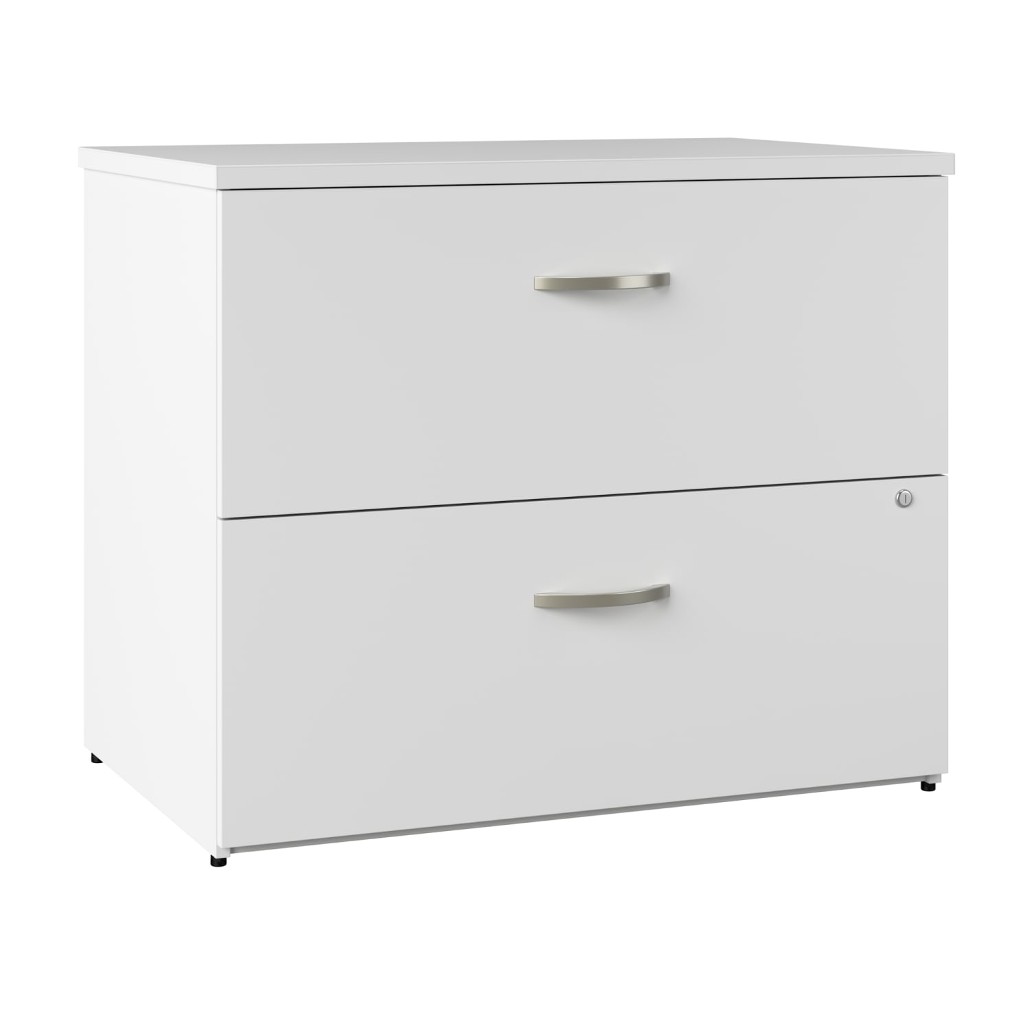 Bush Business Furniture Office In An Hour 35-11/16inW x 35-11/16inD Lateral 2-Drawer File Cabinet, Pure White, Standard Delivery