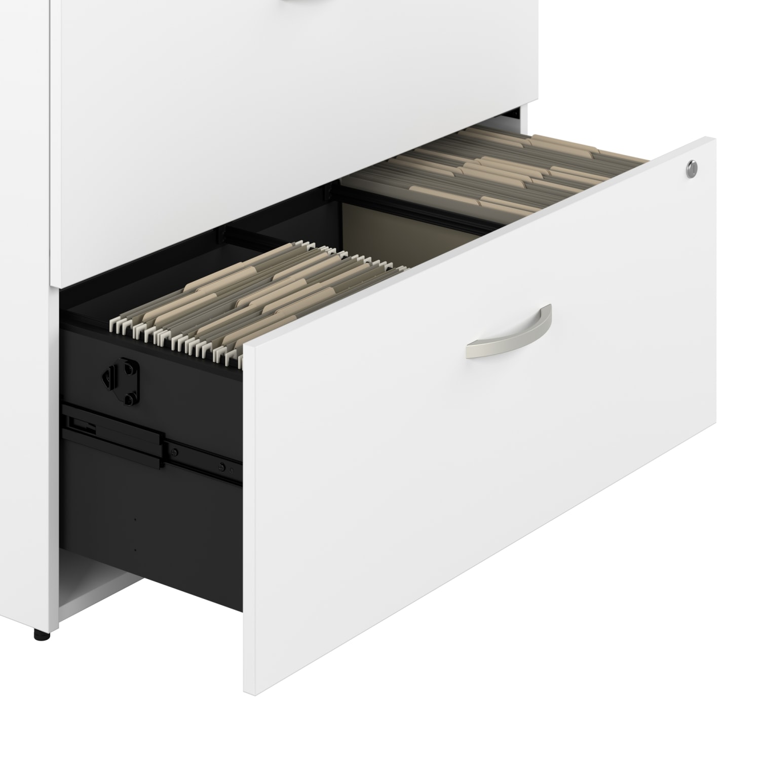 Bush Business Furniture Office In An Hour 35-11/16inW x 35-11/16inD Lateral 2-Drawer File Cabinet, Pure White, Standard Delivery - Image 6