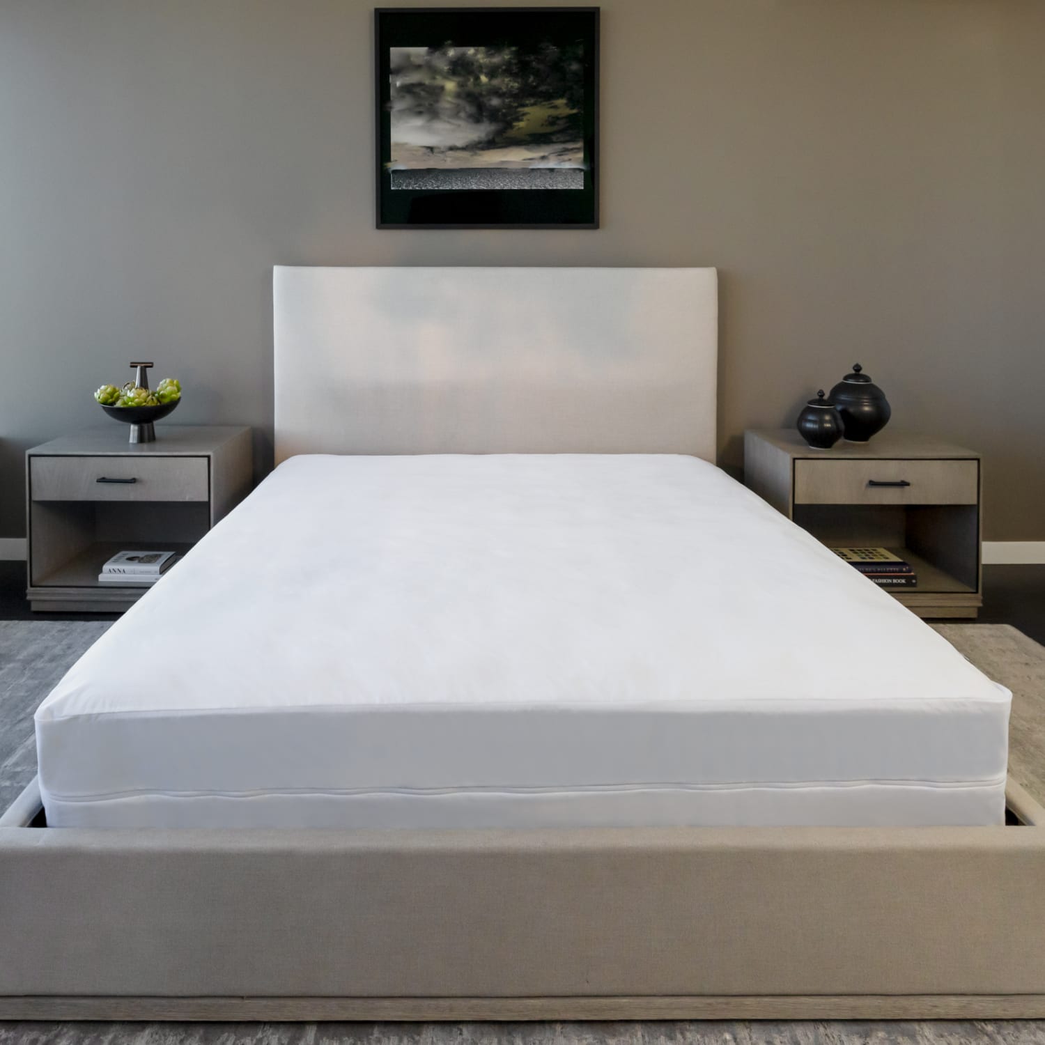 23 Threads Knitted Polyester Mattress Encasement, Ctrl+Z Technology, White, Full XL Extra Deep, Case Of 12