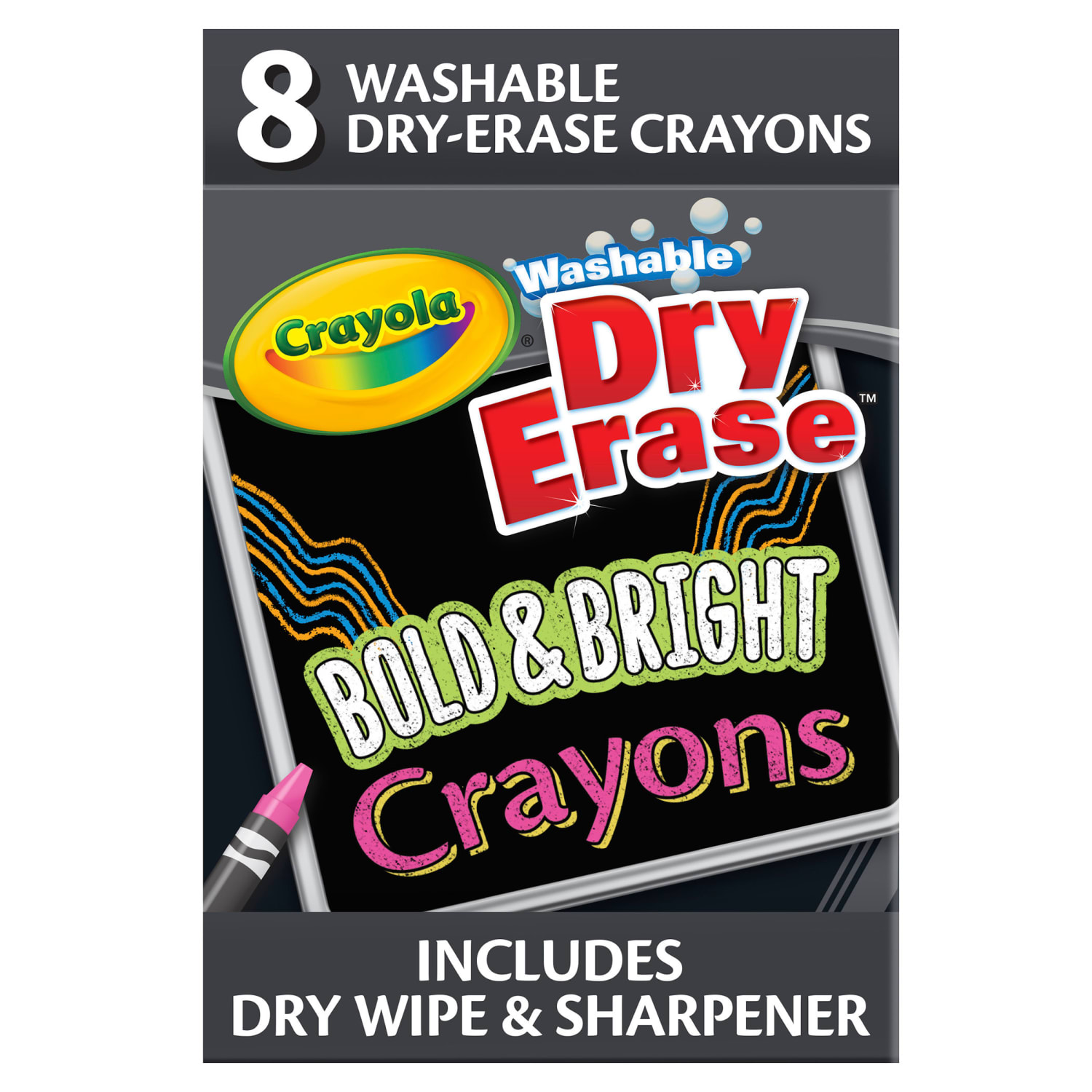 Crayola Dry Erase Washable Crayons, Bright Colors, 8 Per Pack, Set Of 6 Packs - Image 3