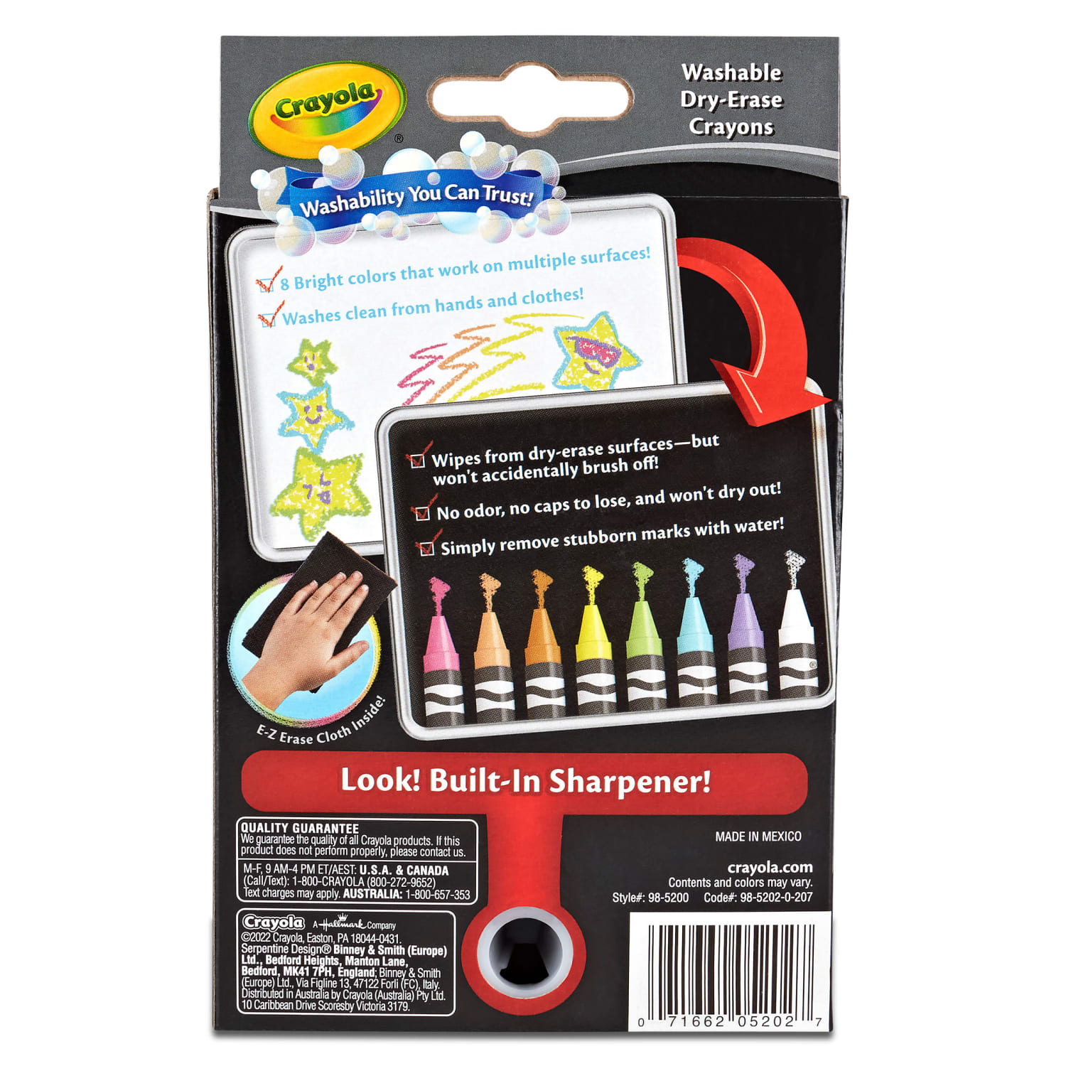 Crayola Dry Erase Washable Crayons, Bright Colors, 8 Per Pack, Set Of 6 Packs - Image 6